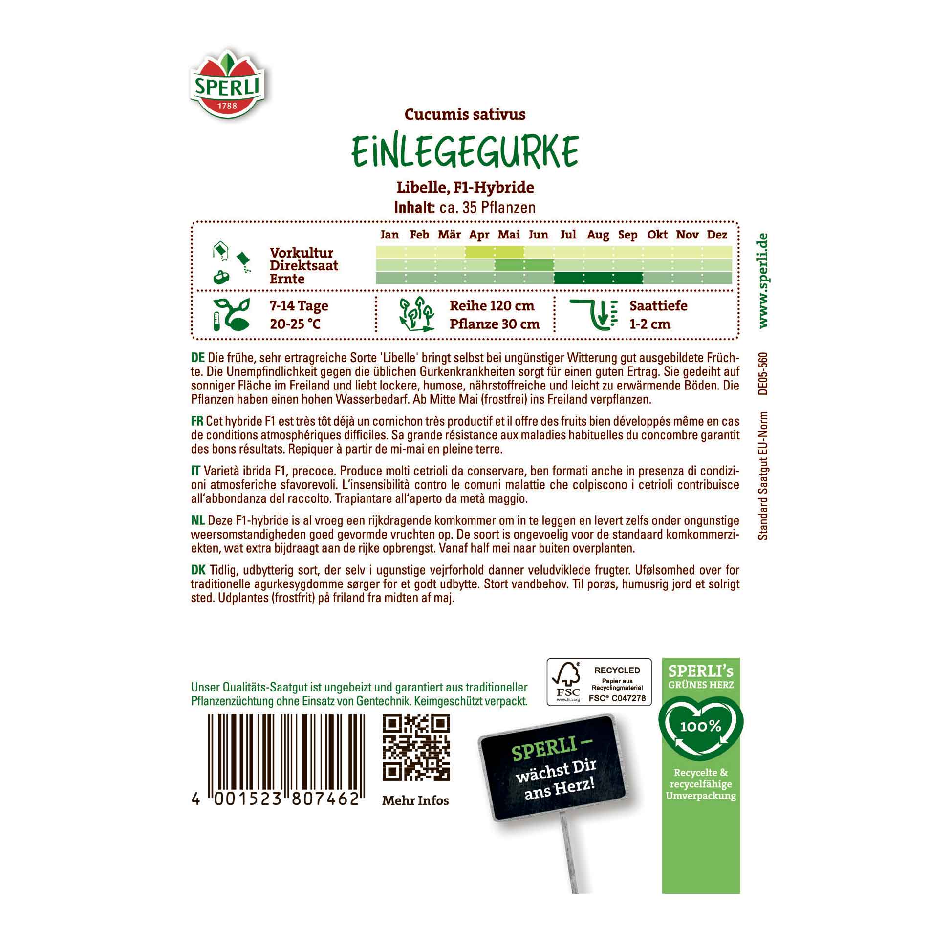 Enpacksgurka Libelle, F1