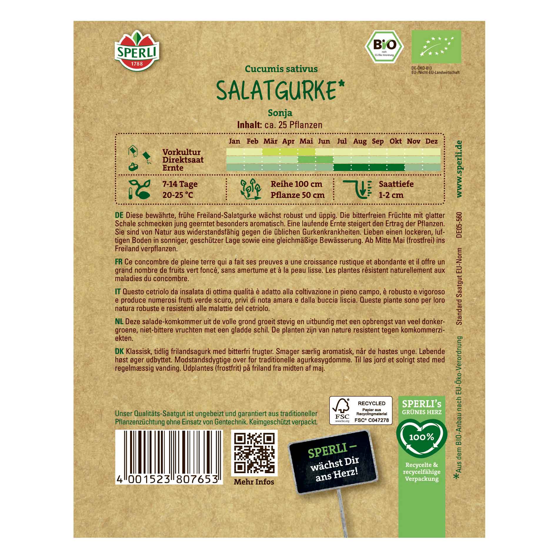 Gurkfrön - ekologiska - Freiland