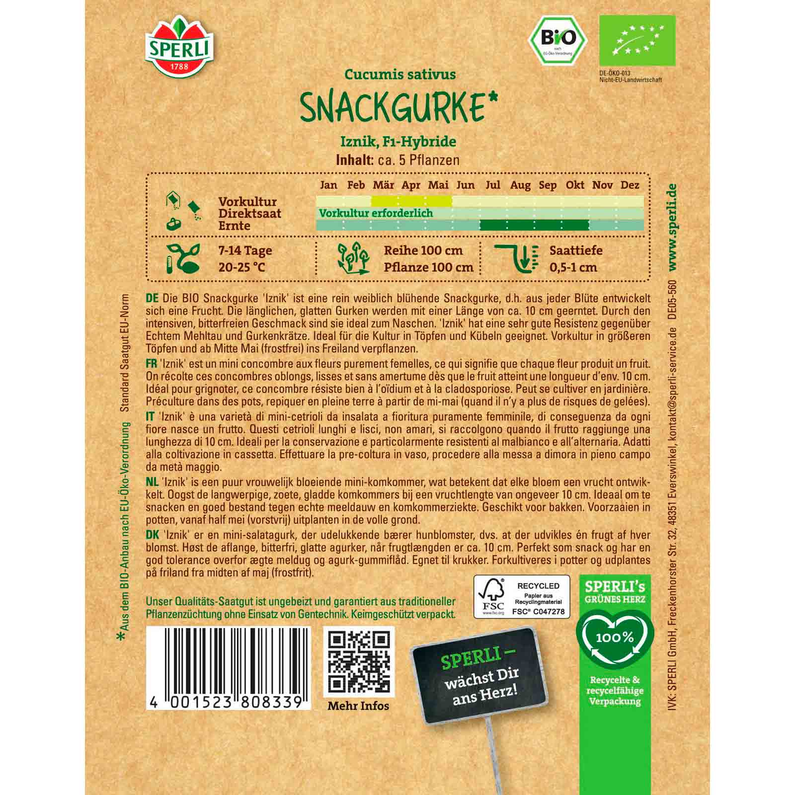 BIO Snackgurke Iznik, F1