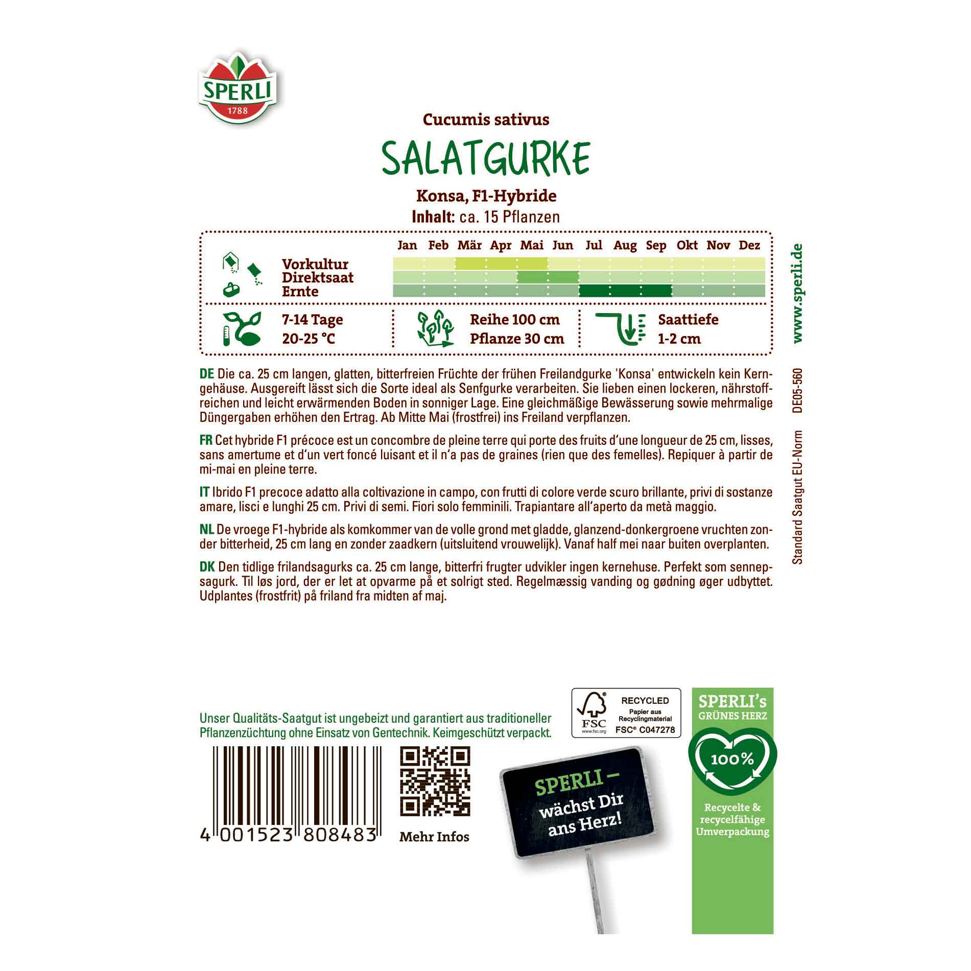 Gurka frön - Konsa, F1 - Sperli