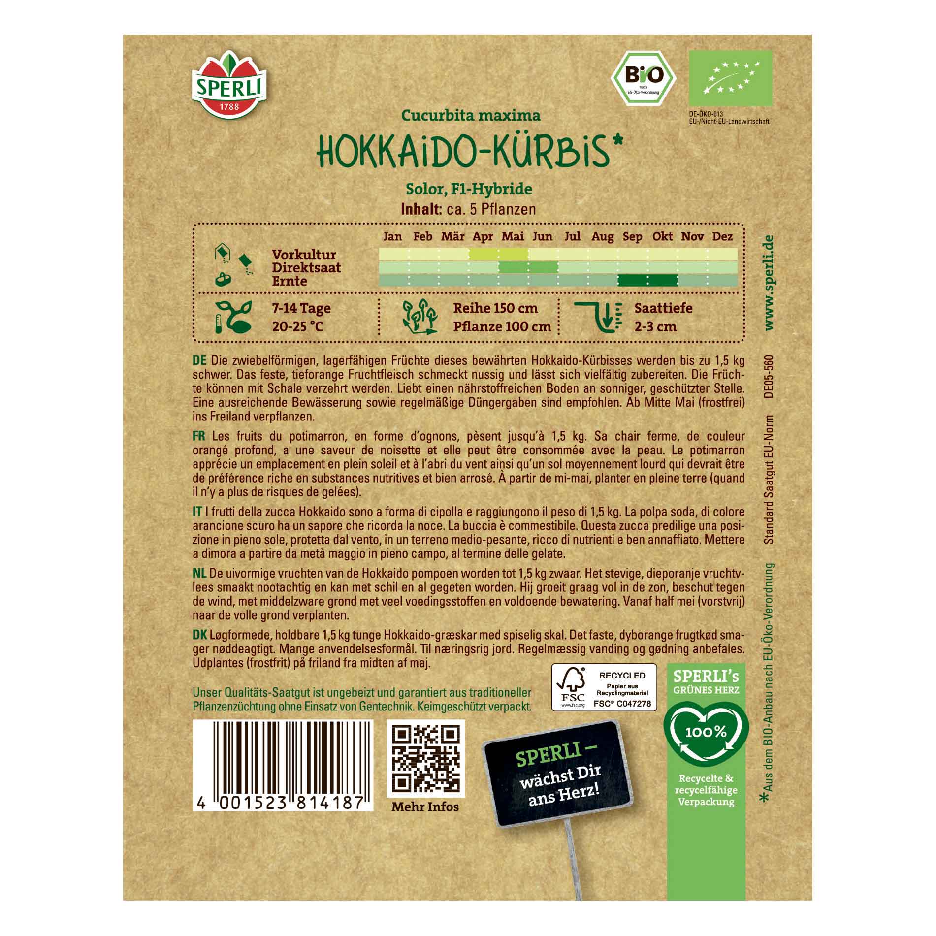 Pumpakärnor - Ekologiska -Kürbis, F1 -