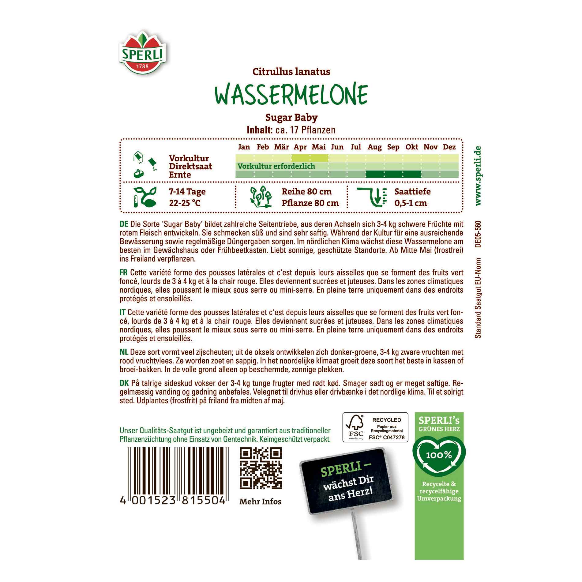 Vandmelonfrø - Sugar Baby - Sperli