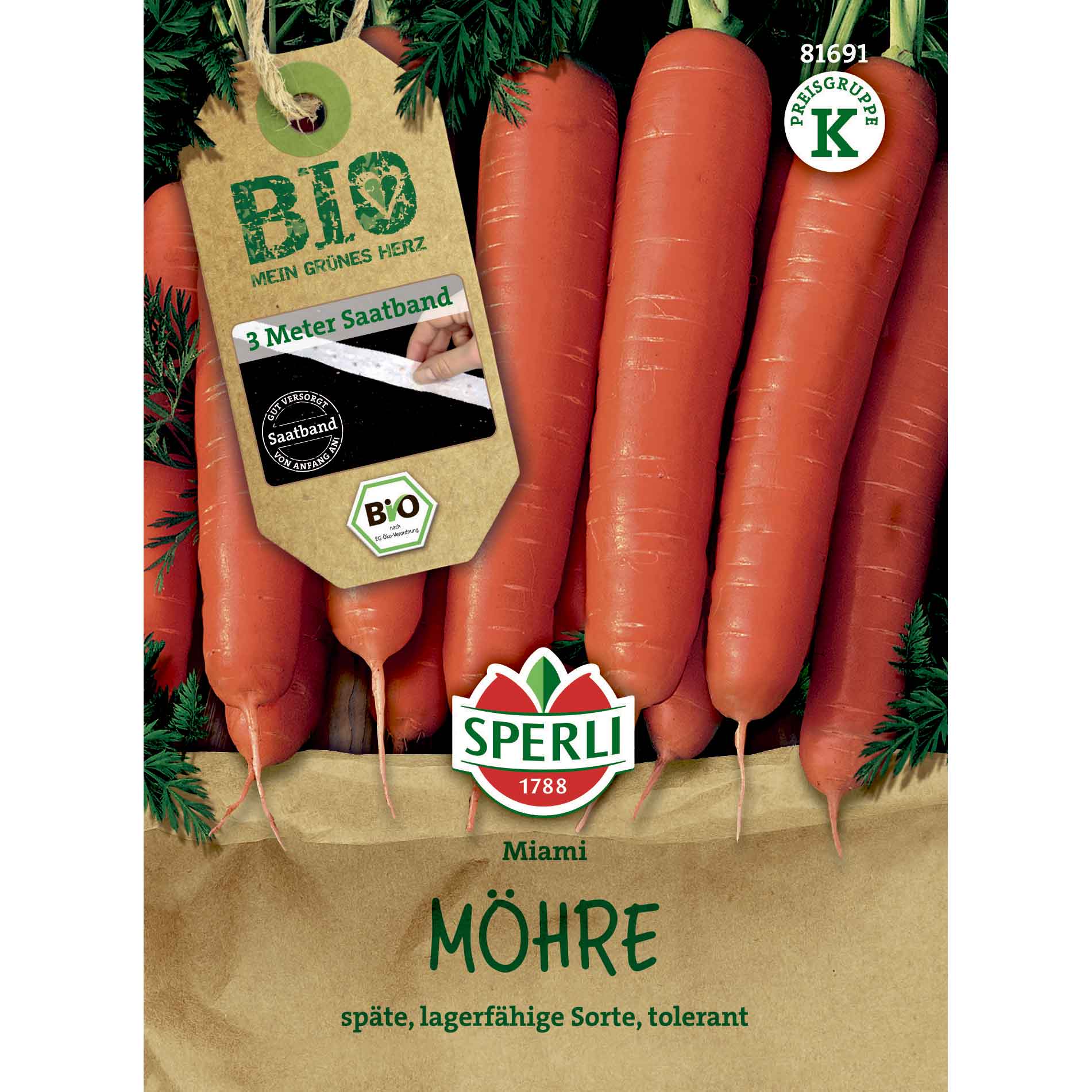 Morotsfrön - Ekologiska - F1, Frötejp - Sperli