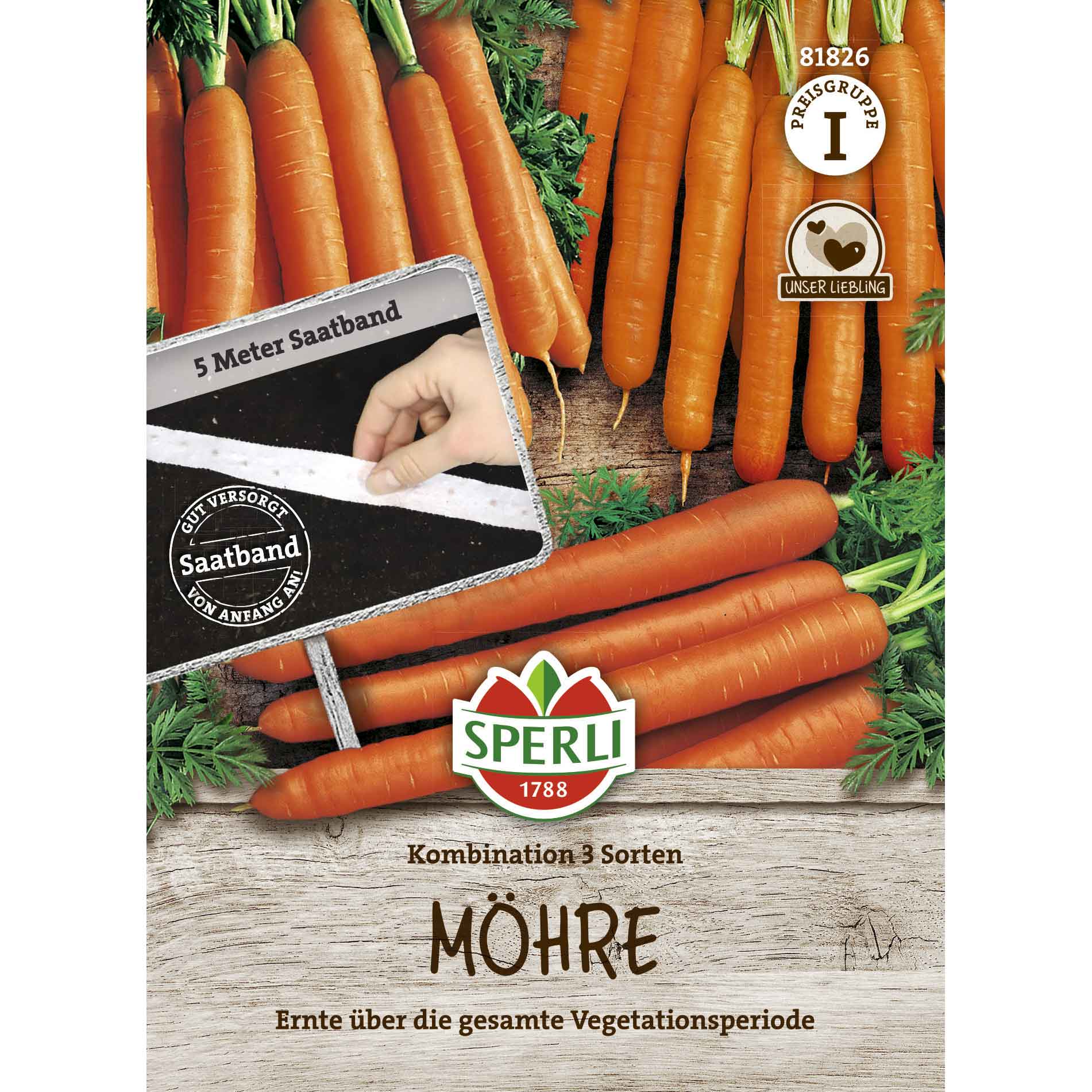 Möhre Kombination 3 sorter, Saatband