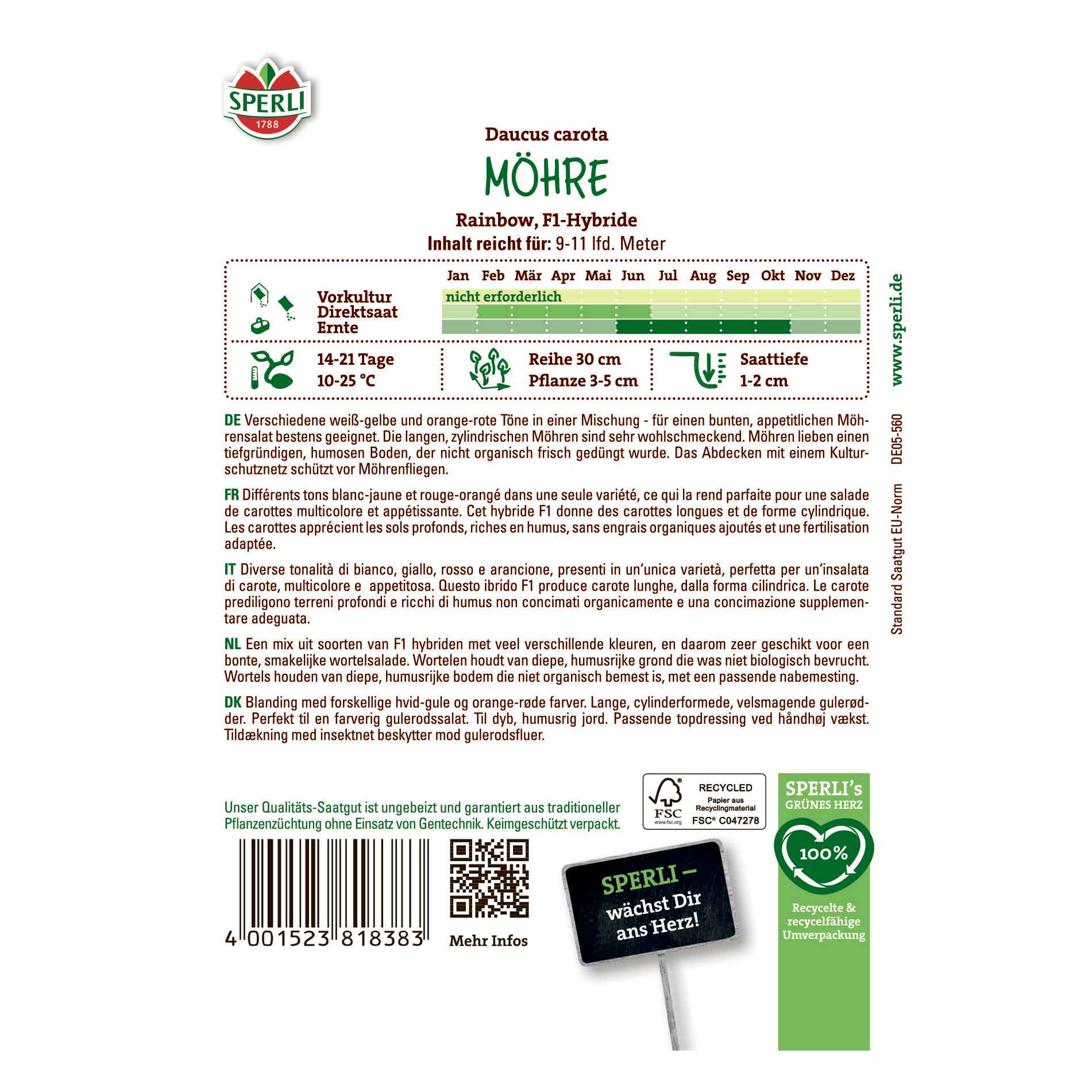 Morotsfrön - Rainbow, F1