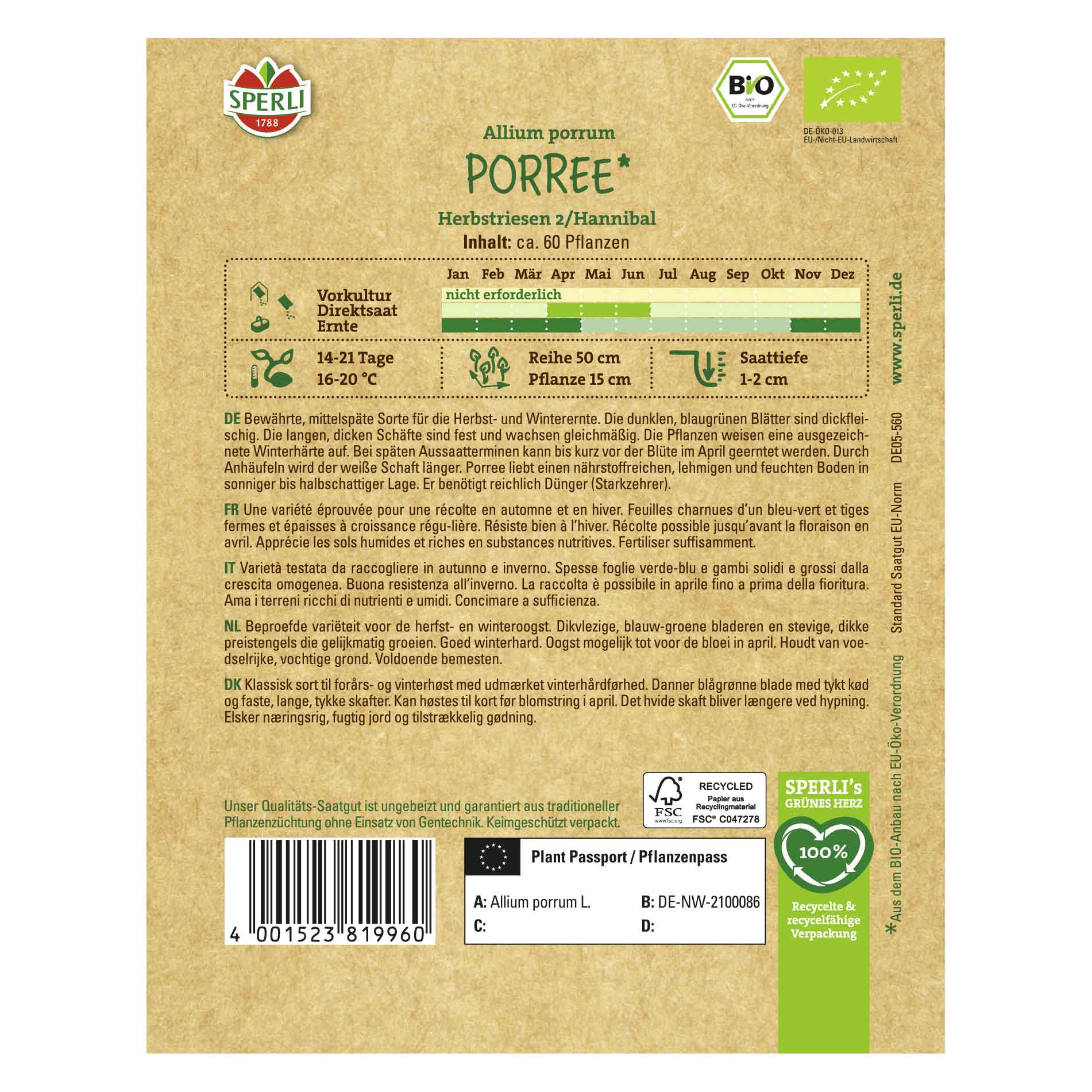 Purjolöksfrön - Ekologiska - Sperli