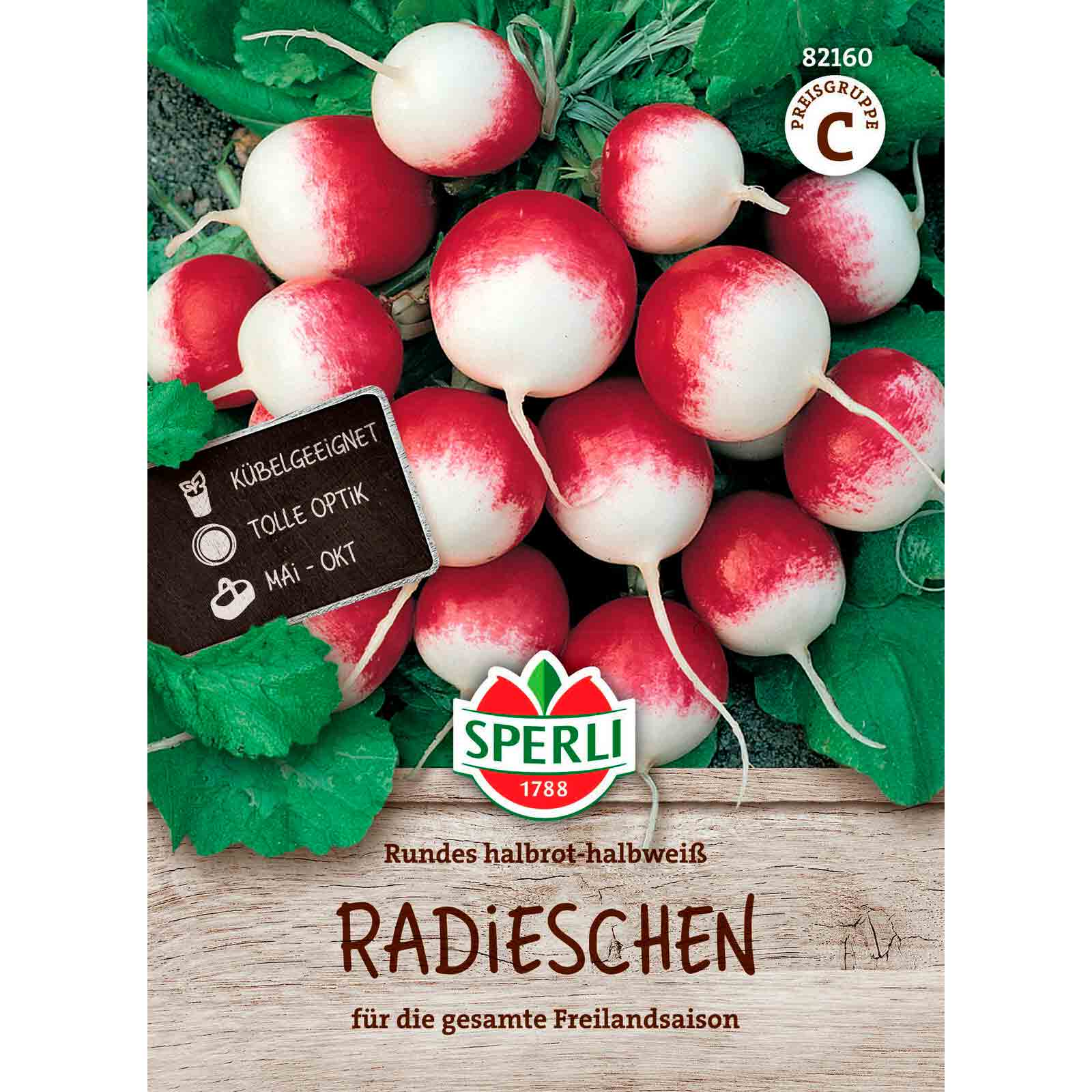 Radieschen Rundes halbrot-halbweiß
