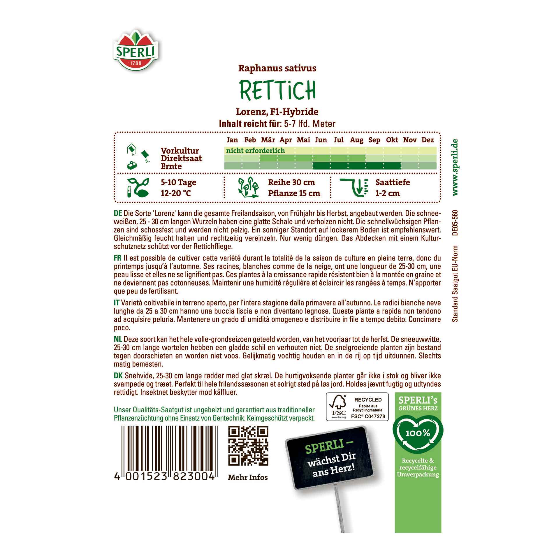 Radish seeds - Lorenz, F1 - Sperli