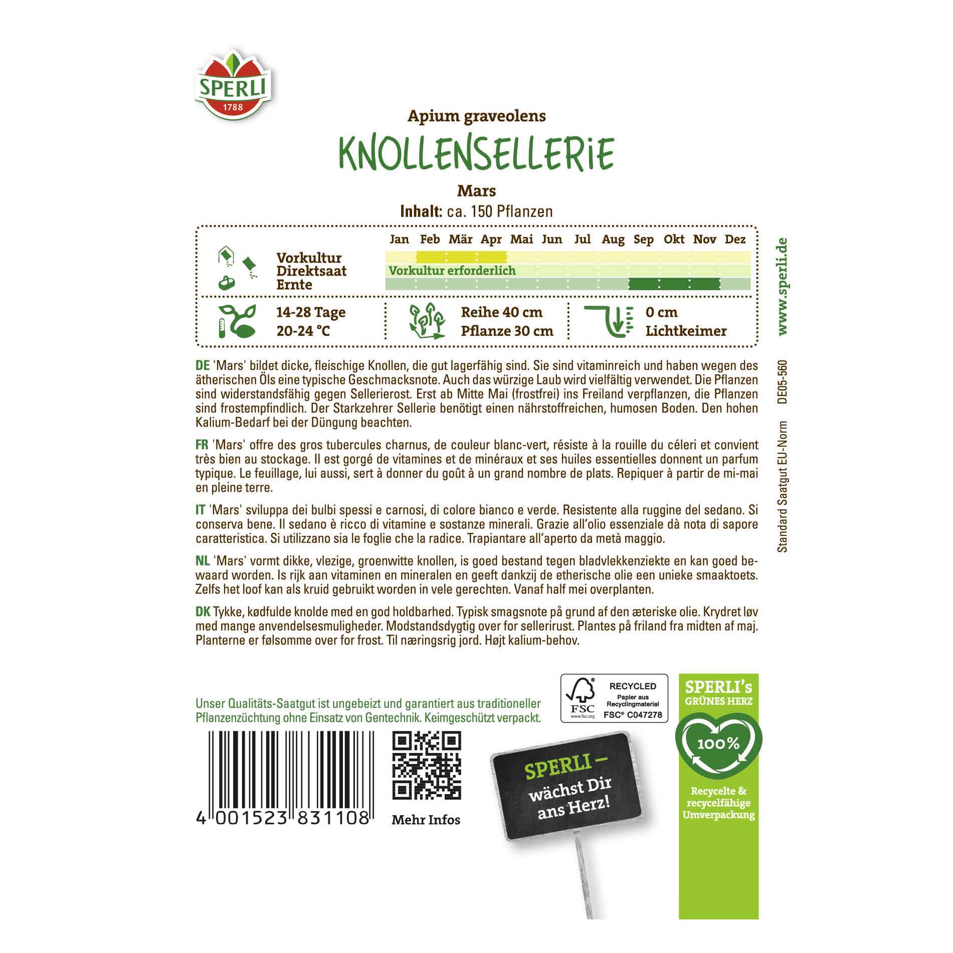 Celeriac seeds - Mars - Sperli