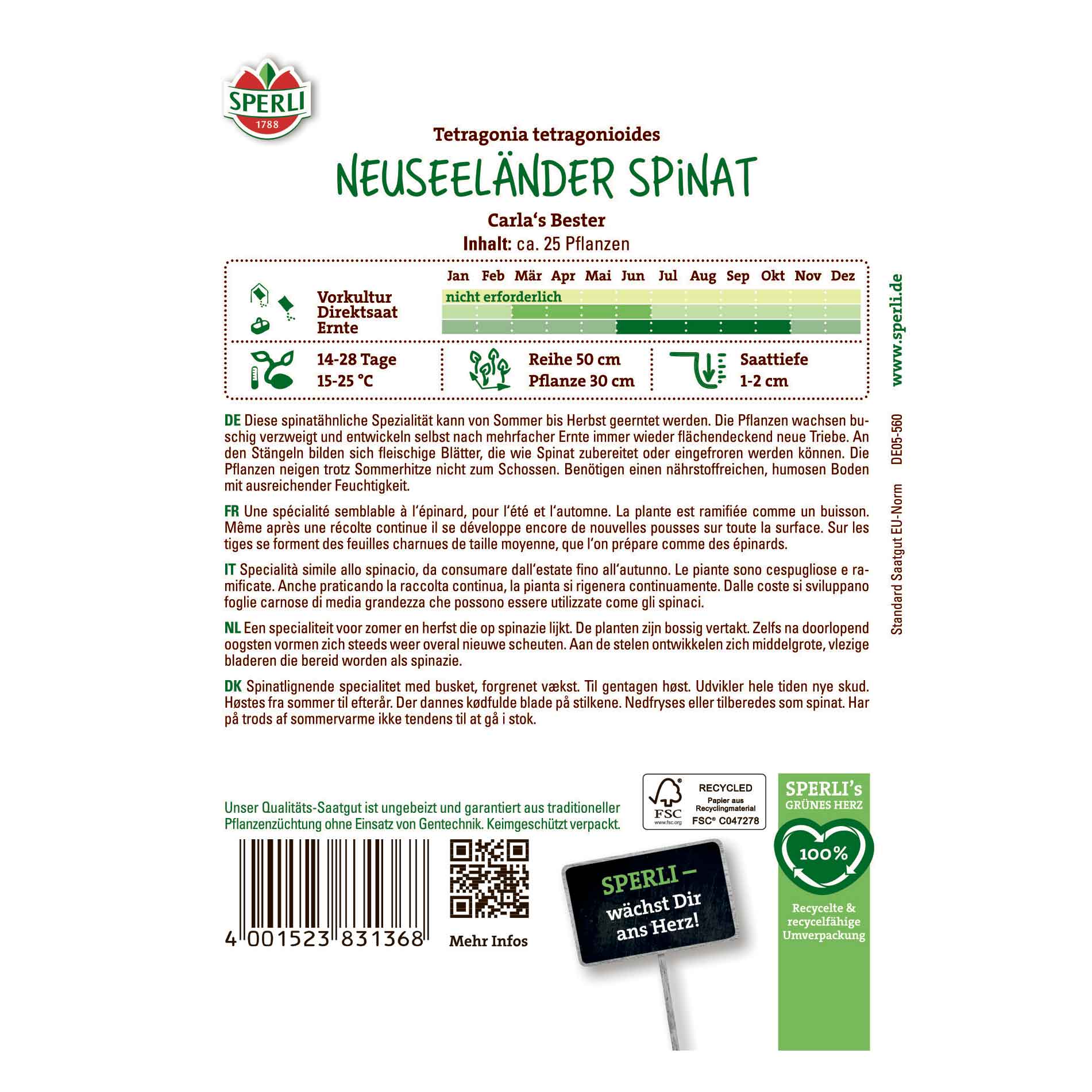 Spinach seeds Carla's Bester