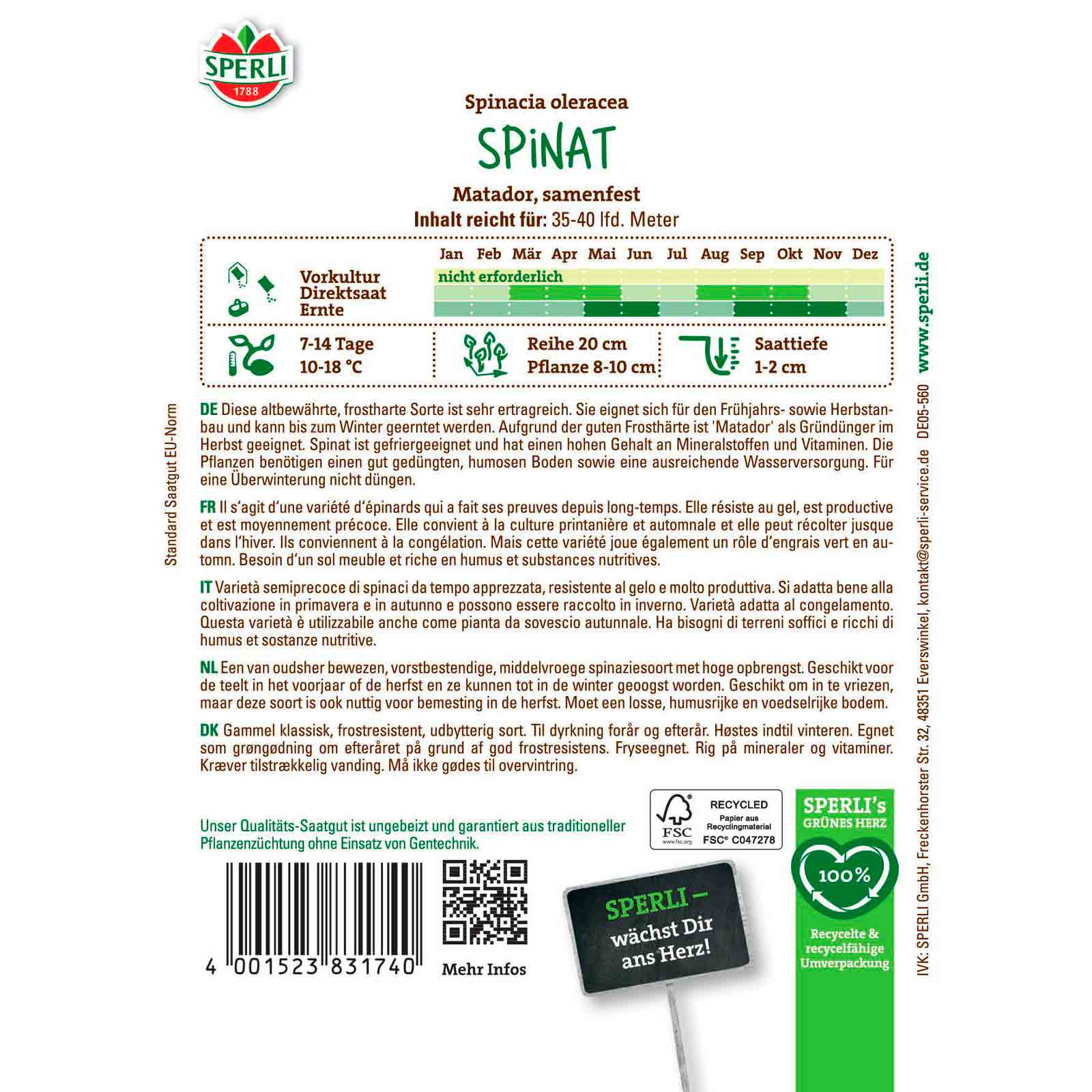 Spinat Matador, MaxiPack 50g