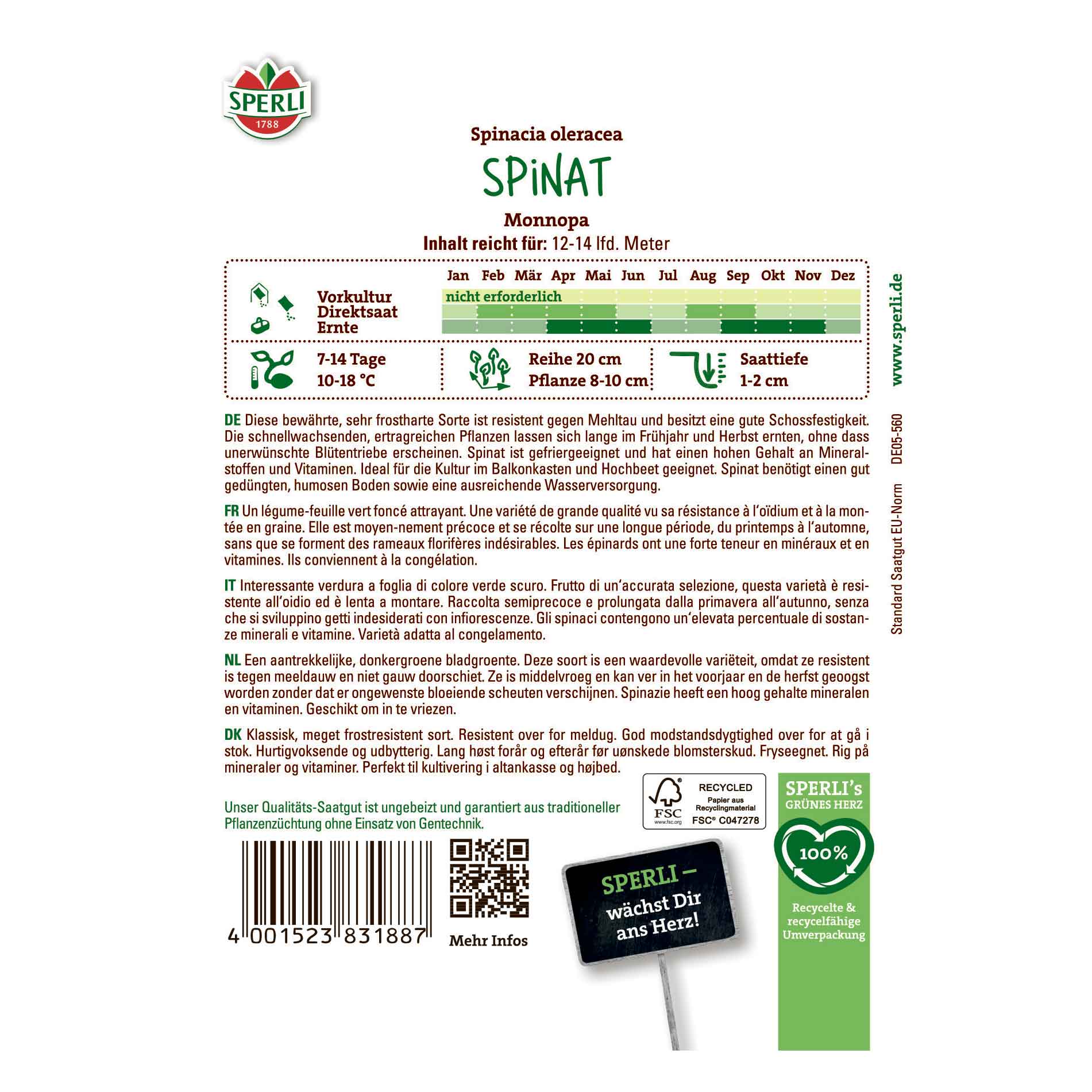 Spinach seeds Monnopa