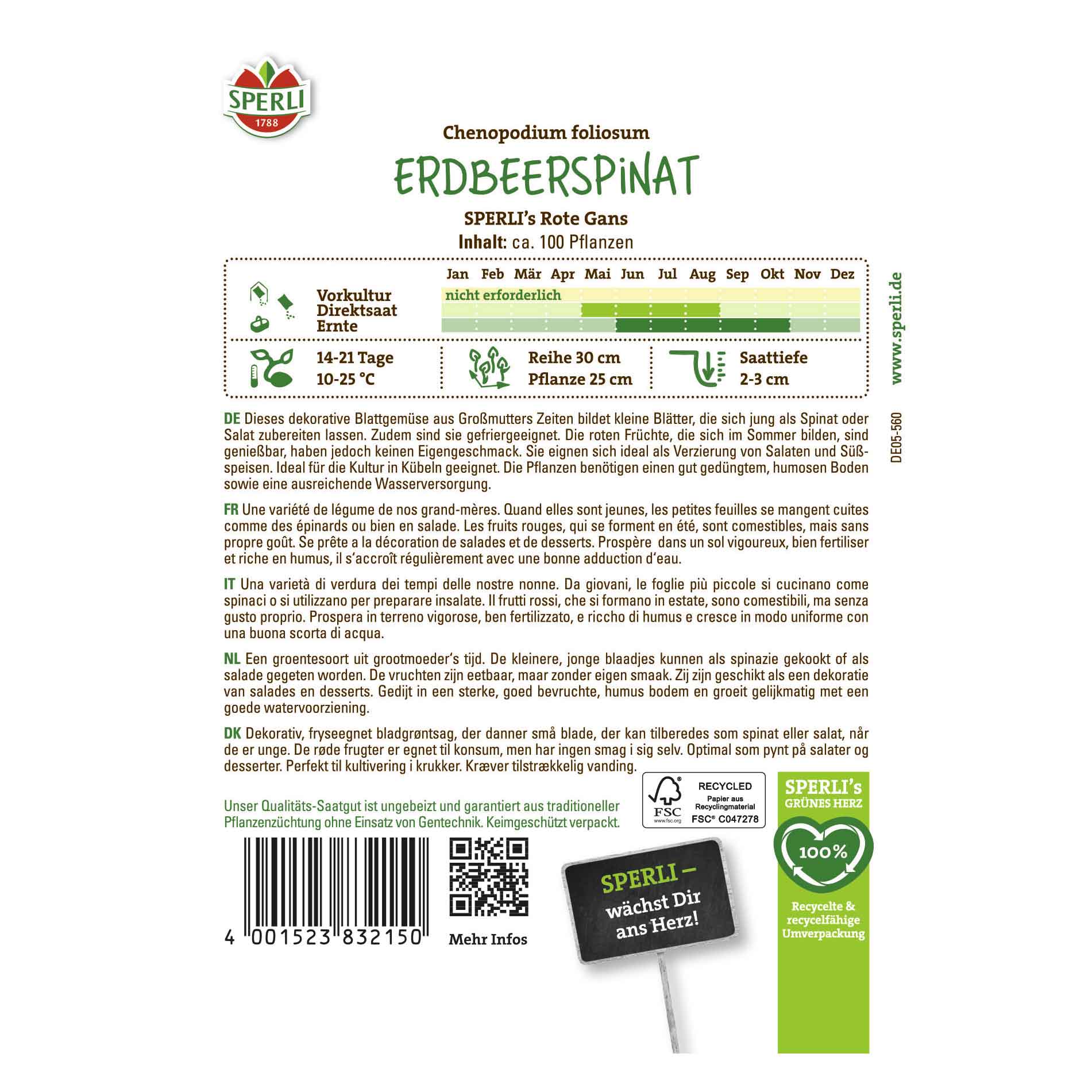 Jordgubbsspenat 'Red Goose'