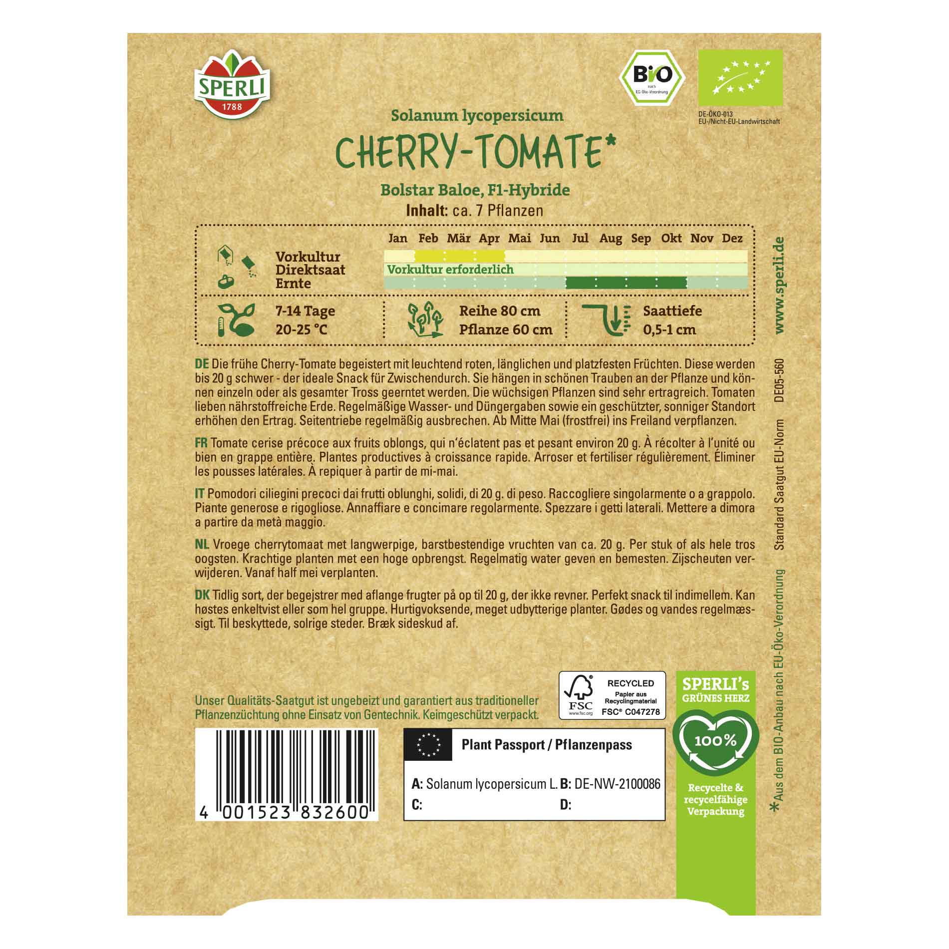 Cherry Tomato Seeds - Organic, F1