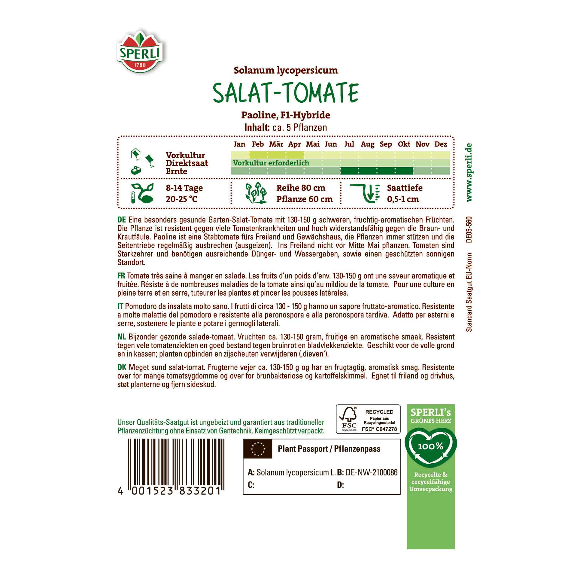 Salad tomato Paoline, F1