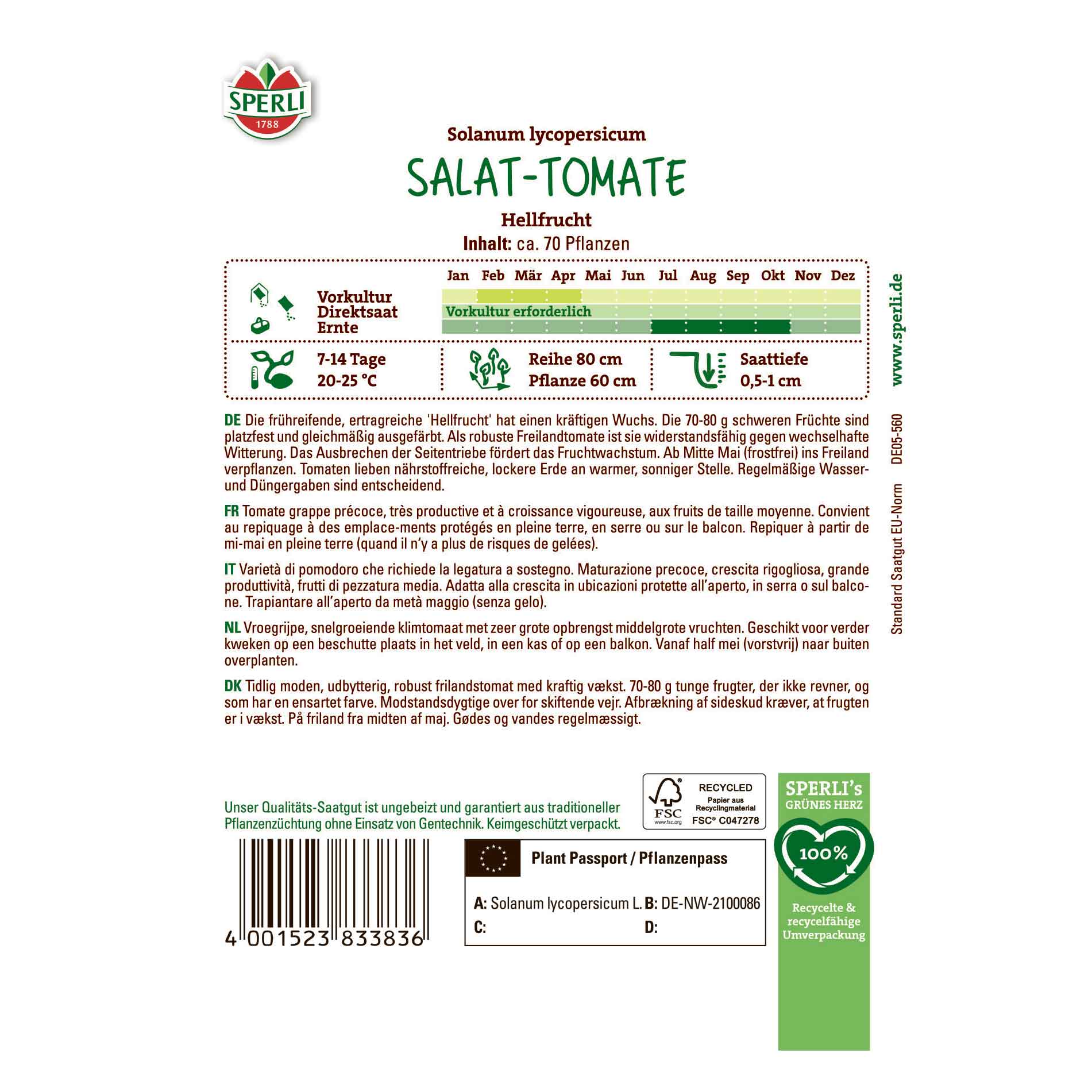 Tomato seeds - Hellfrucht
