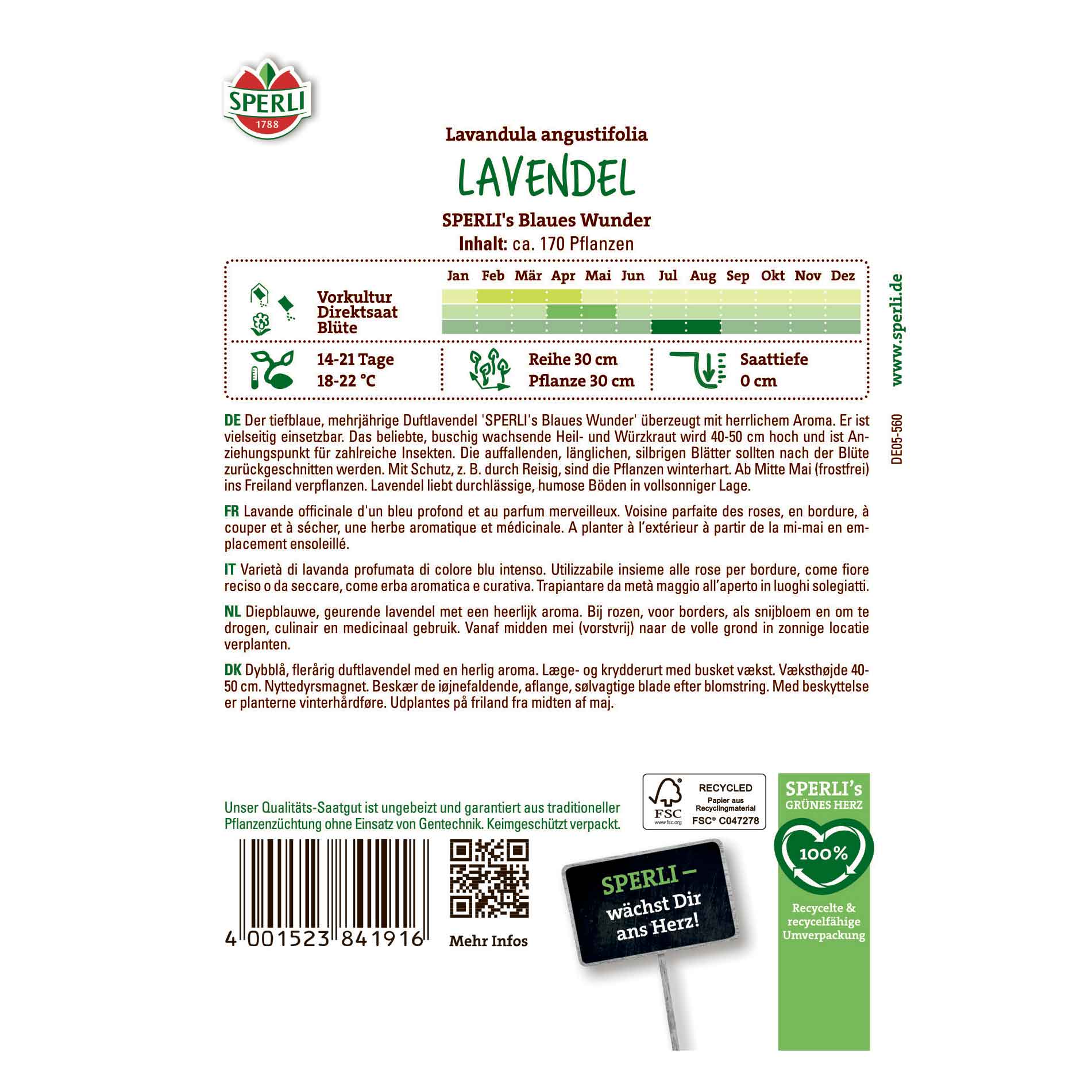 Lavender seeds - SPERLI's Blaues Wunder