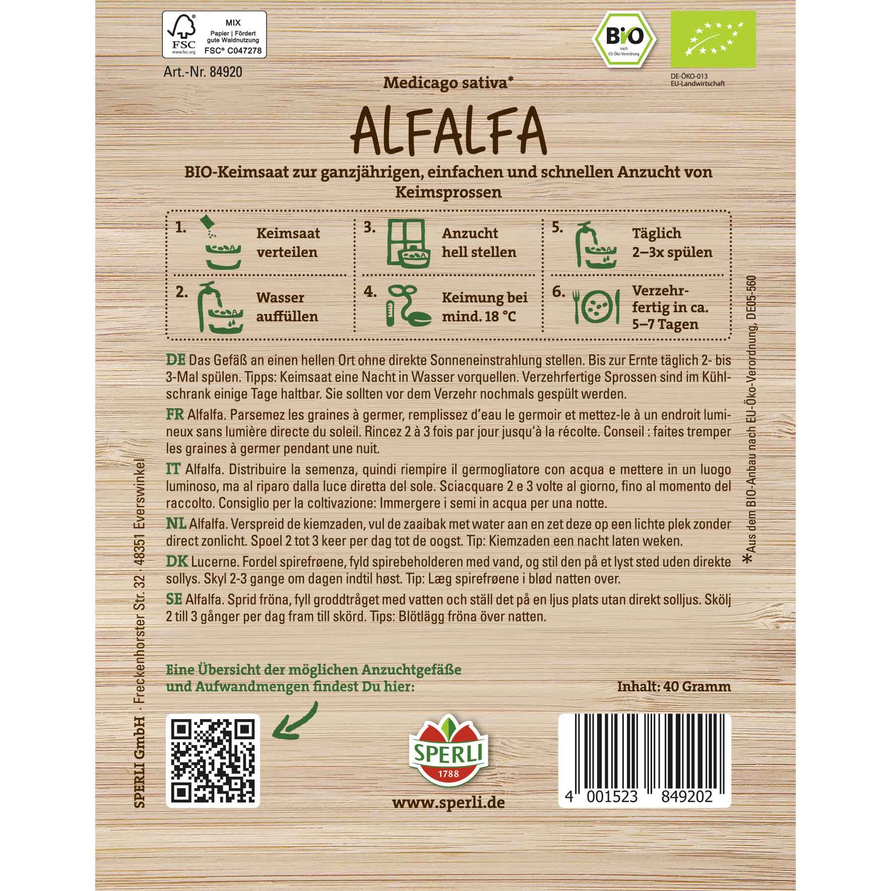 BIO Grodda Alfalfa frön