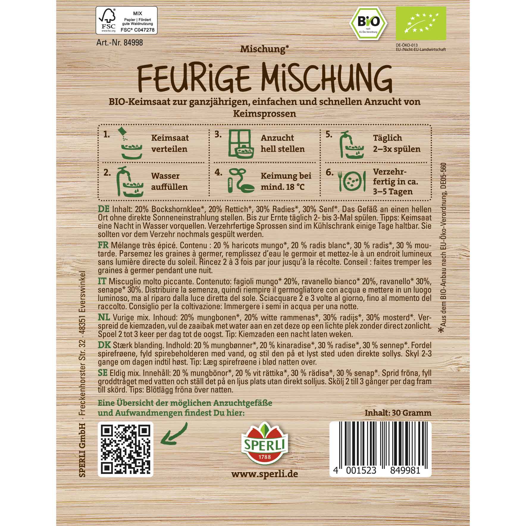 BIO Sprout Seeds eldig blandning