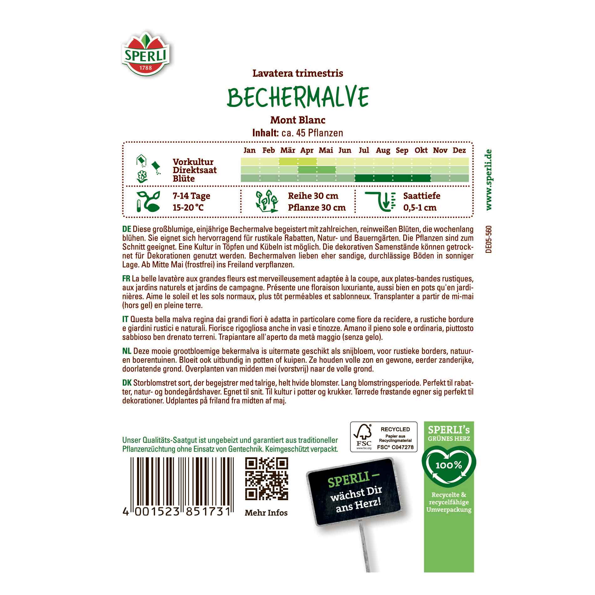 Cat cheese seeds - Mont Blanc - Sperli