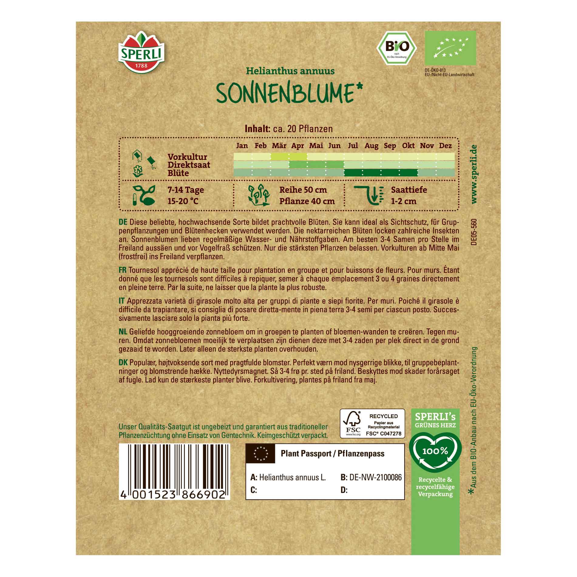 Solros - Ekologisk - Sperli