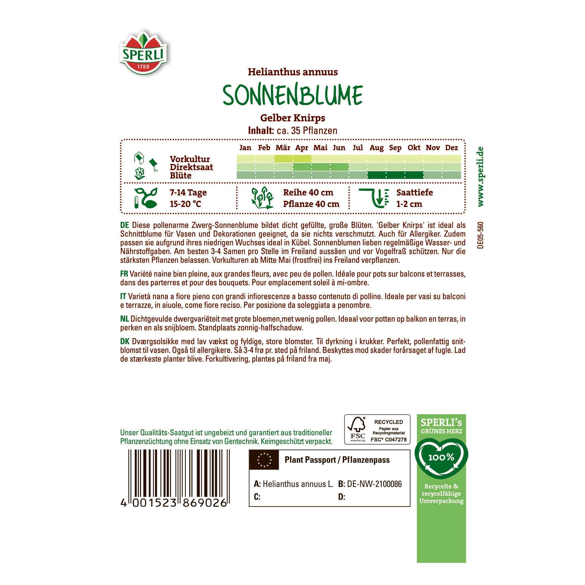 Solsikke - Gelber Knirps, F1