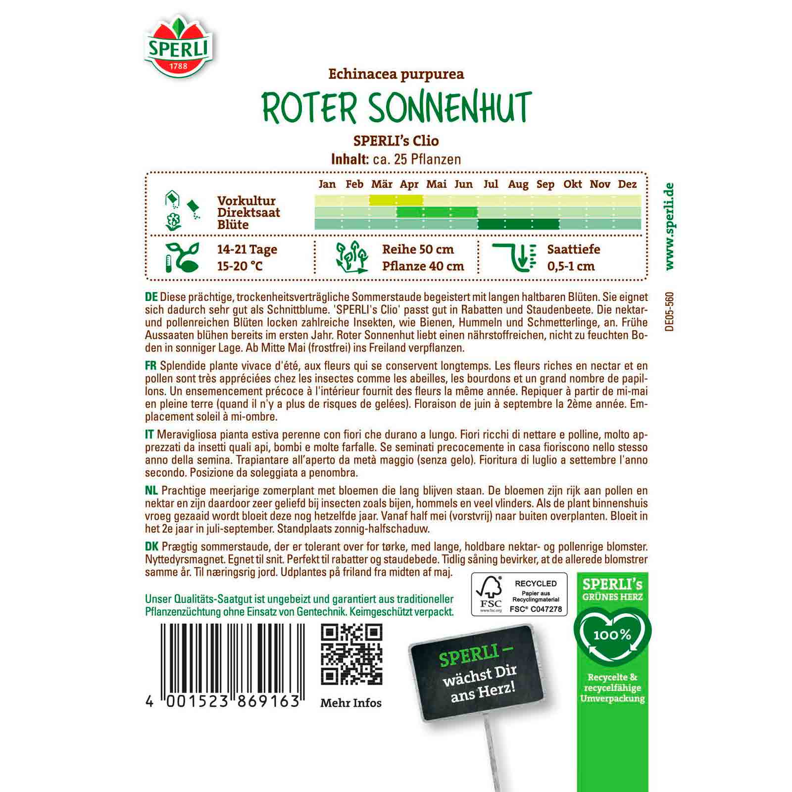 Roter Sonnenhut SPERLI's Clio