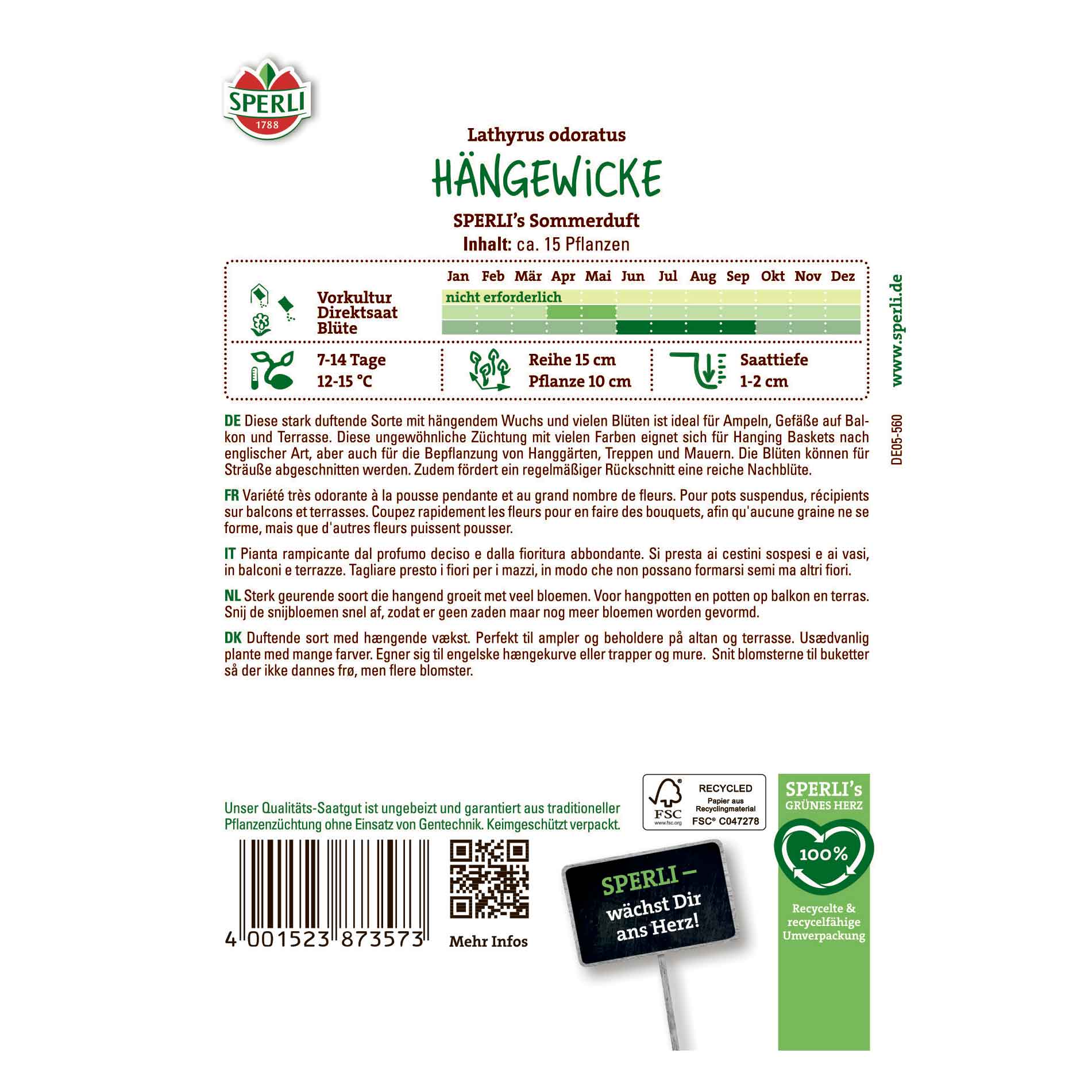 Wicke SPERLI's Summer Fragrance (Hängewicke)