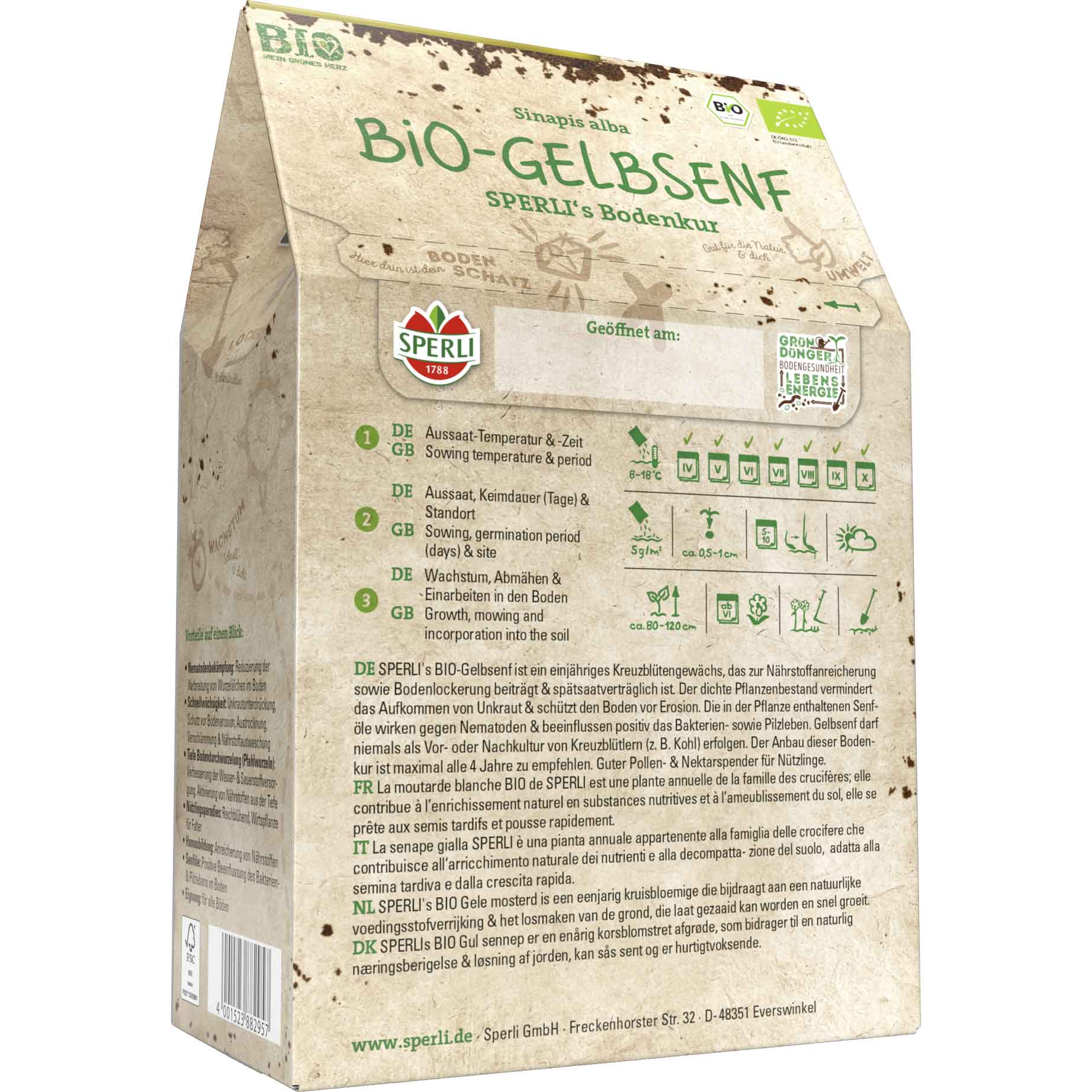 Senap, gul - Ekologisk - Sperli - 0,25 kg