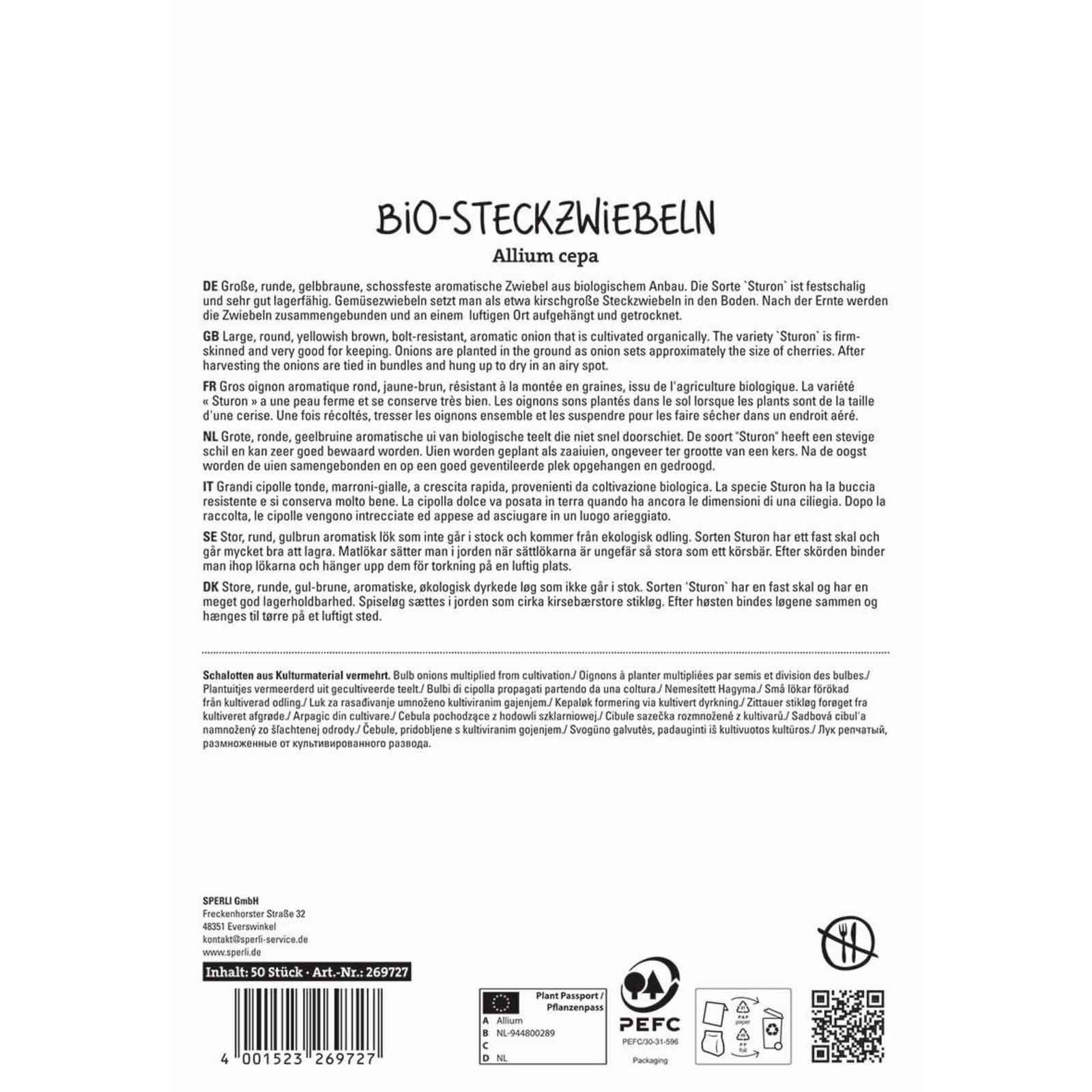 Gelbe BIO-Steckzwiebel Sturon