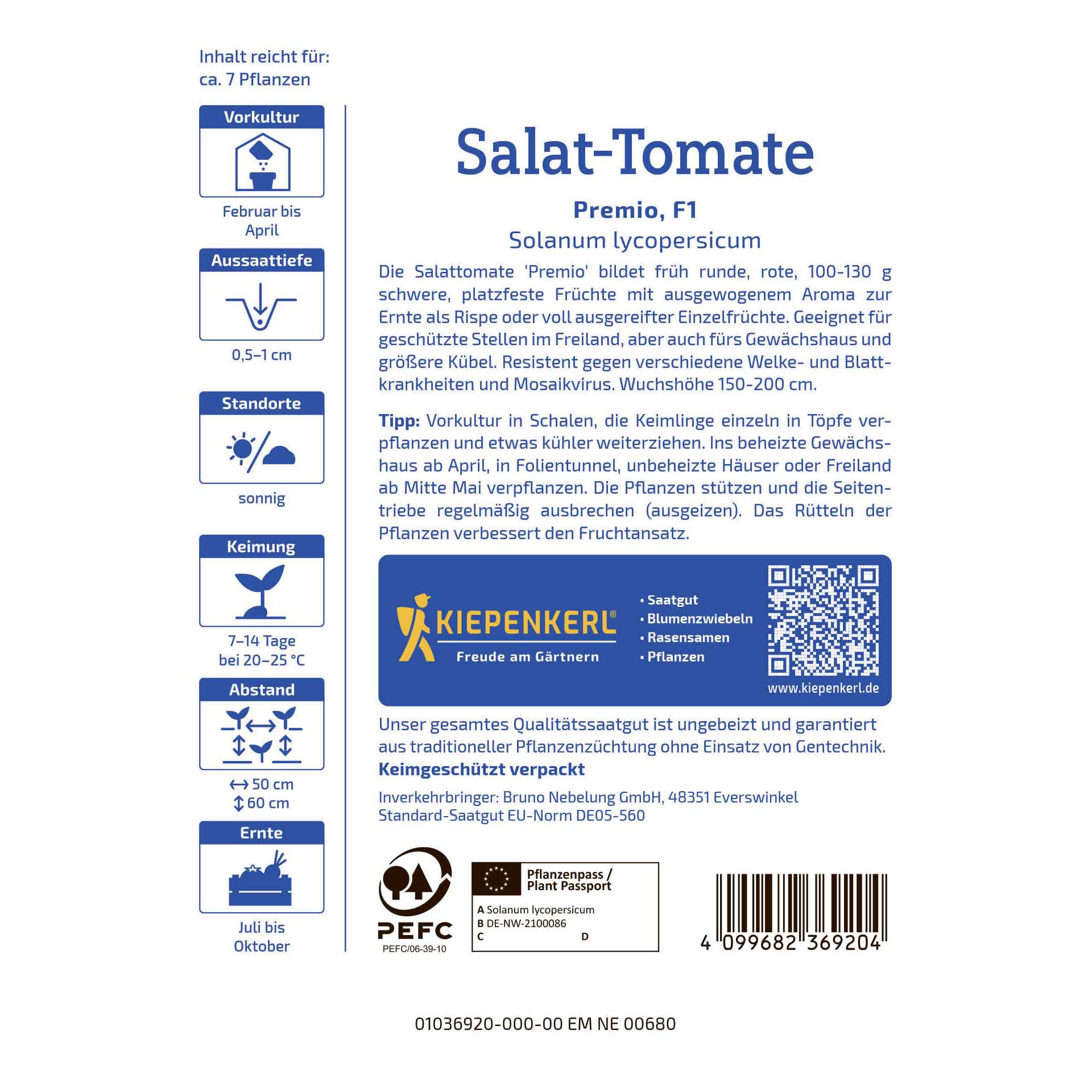 Tomato seeds Premio, F1
