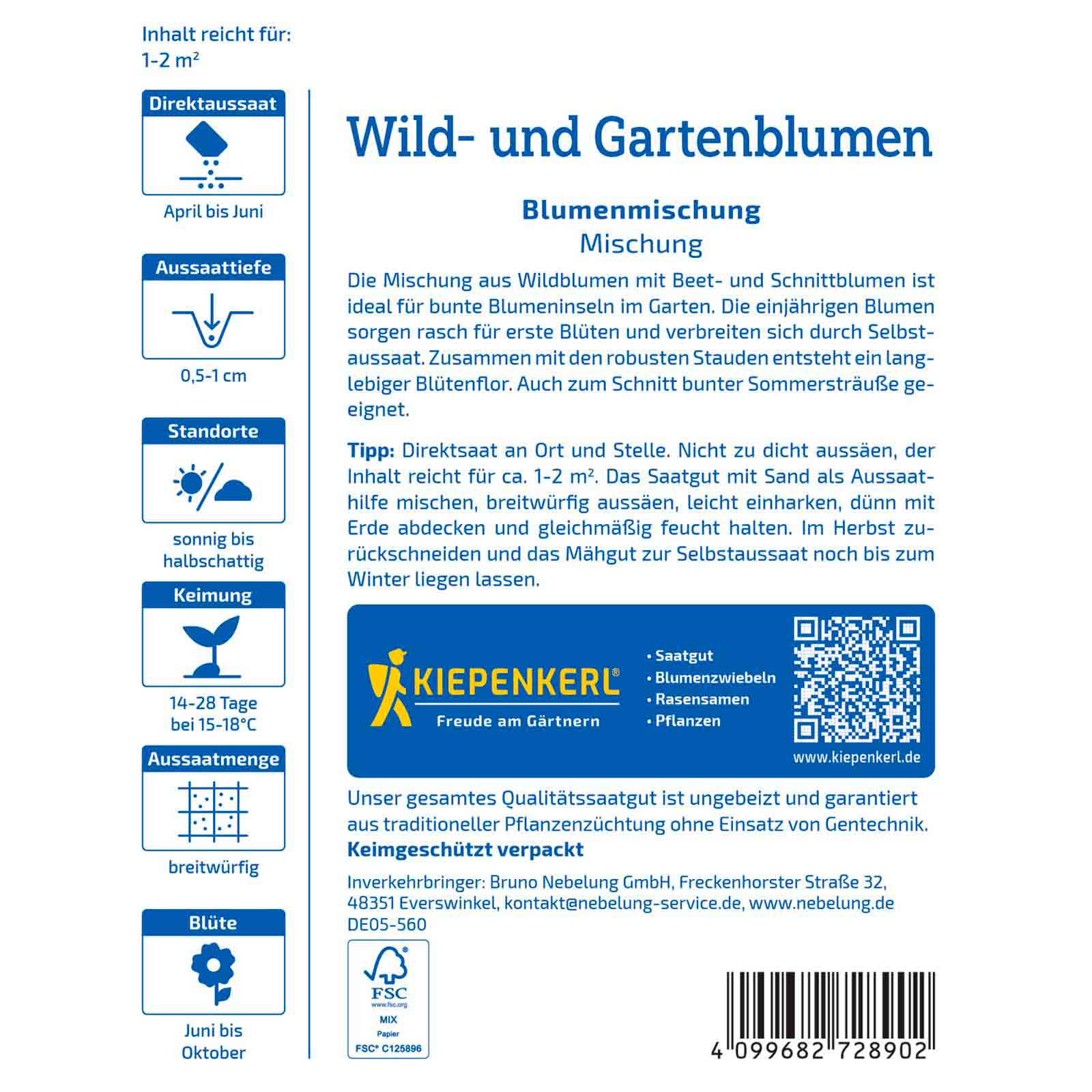 Blumenmischung Wild und Gartenblumen