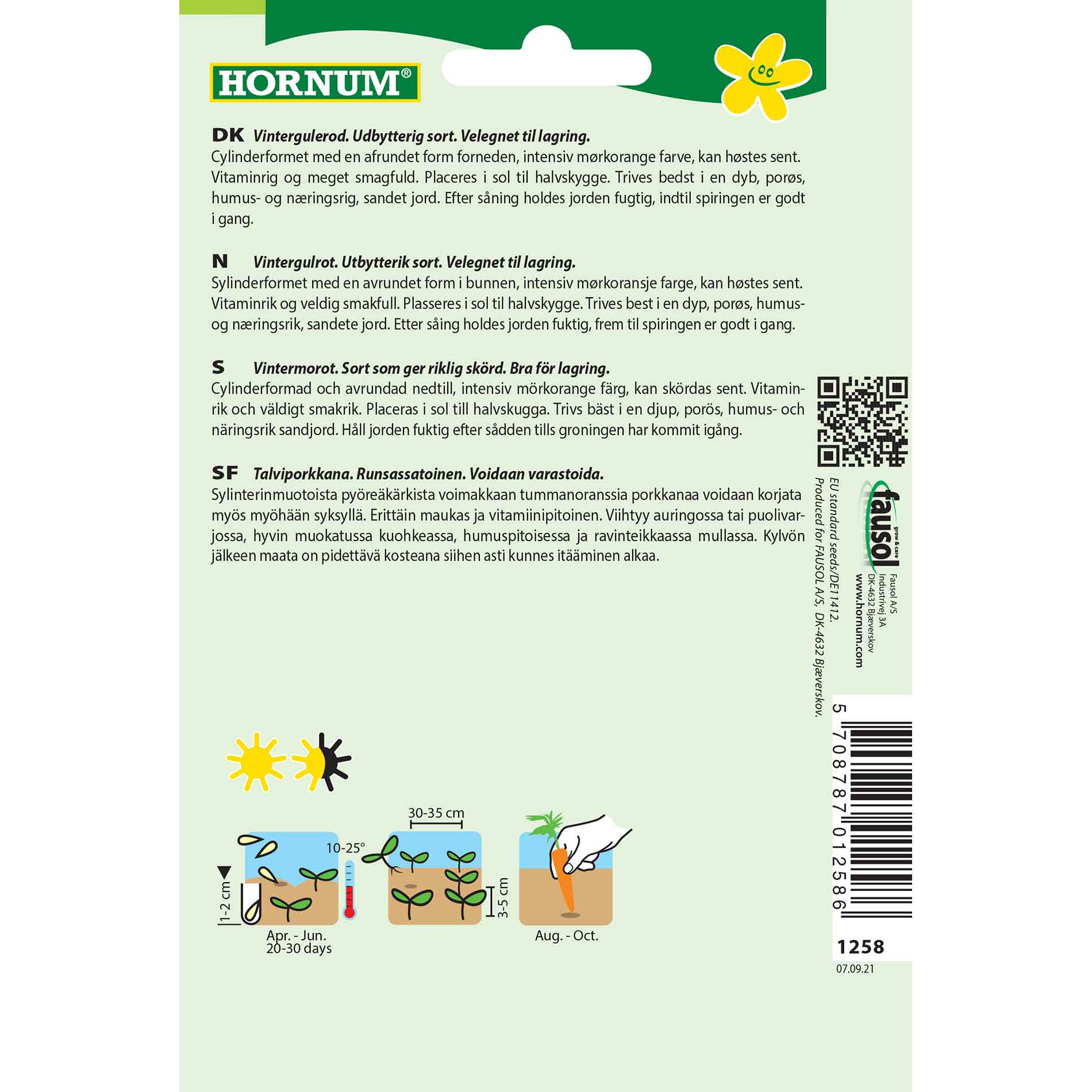 Morotsfrön - Vintermorot - Långa röda stubbiga rötter