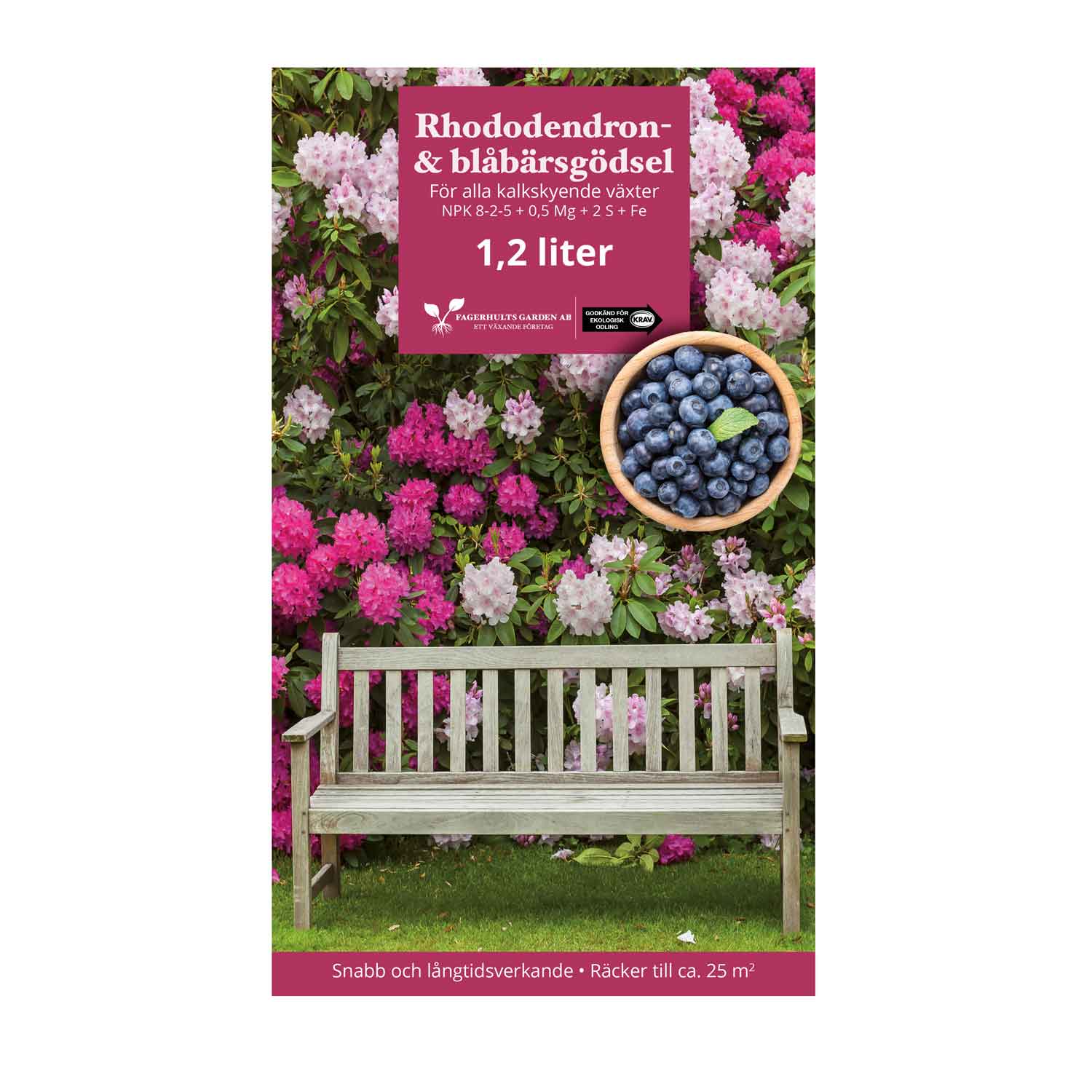 Rhododendron og blåbær gødning NPK 8-2-5 1,2L KRAV