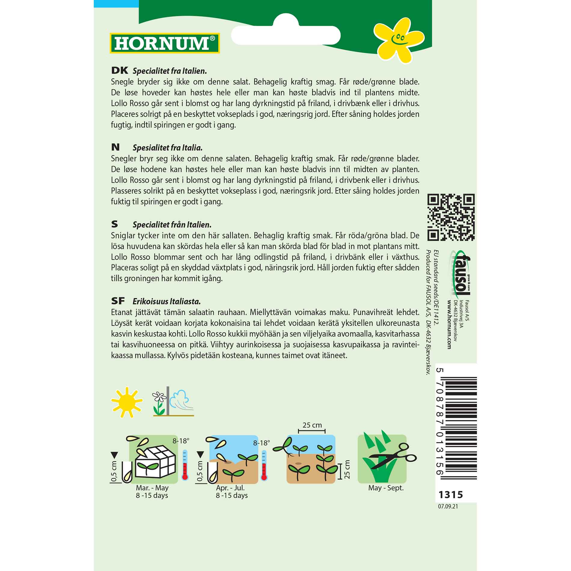 Salladsfrön - Plocka - Lollo Rossa