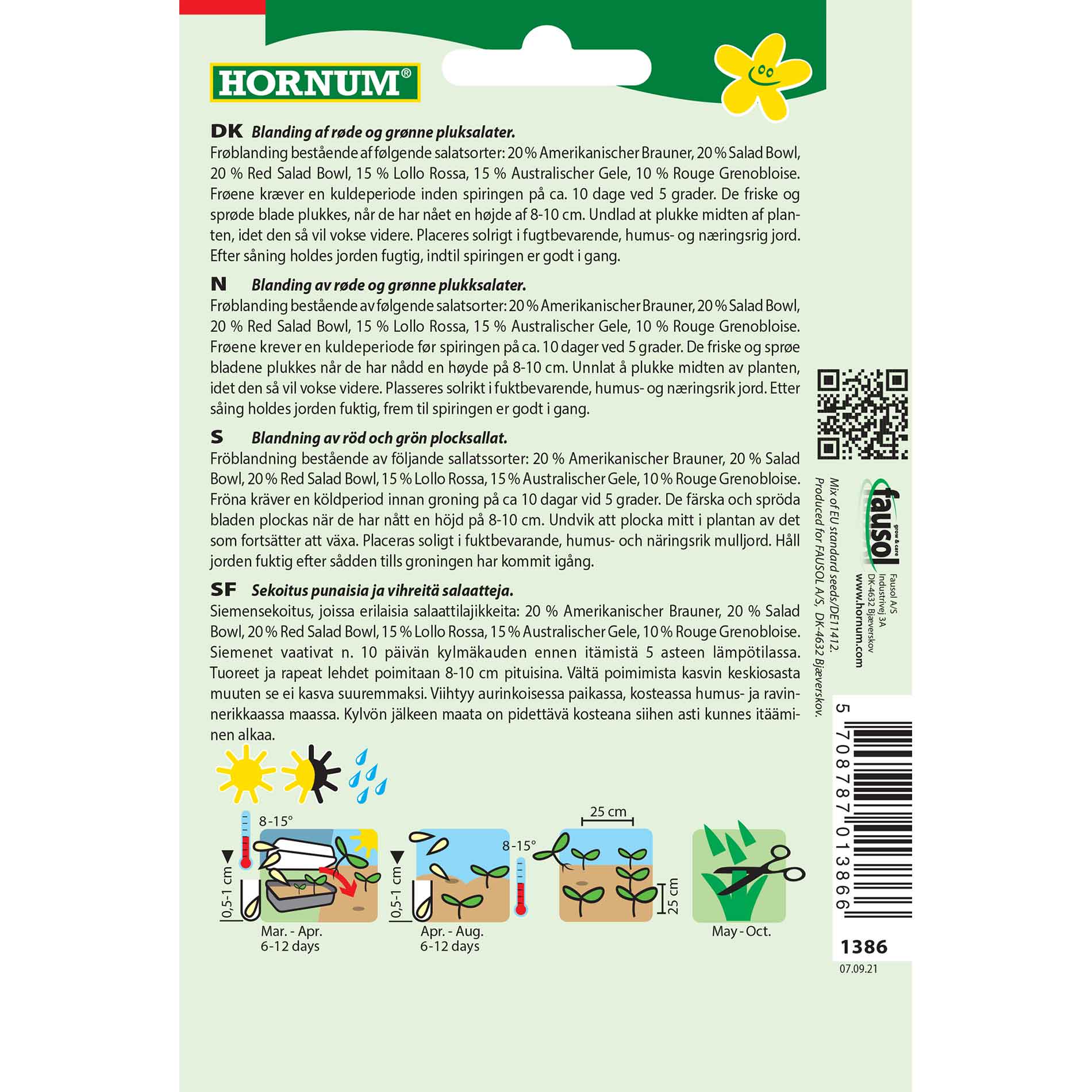 Salladsfrön - Plocka - blanda, Baby Leaf