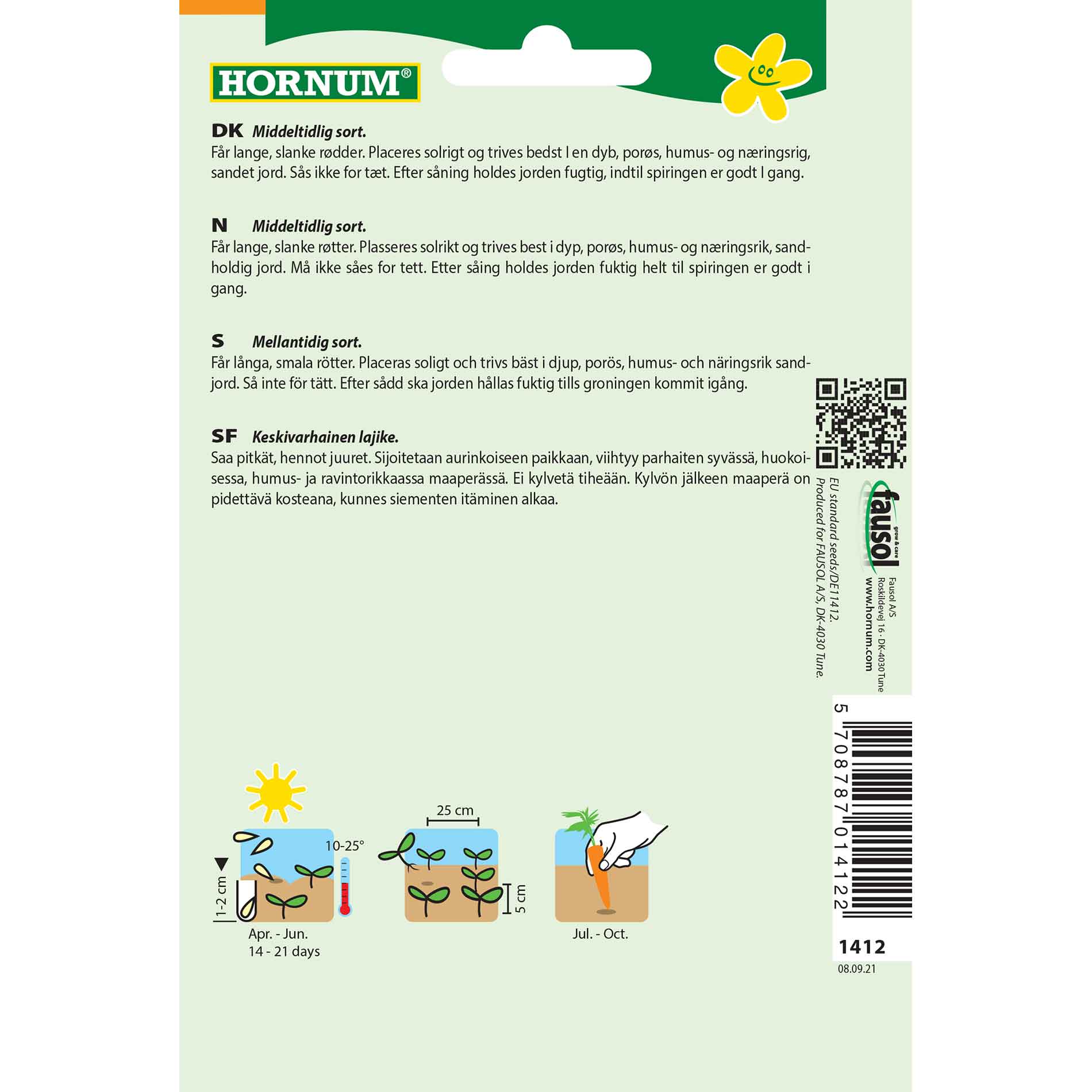 Morotsfrön - Sommarmorot - Namdal F1