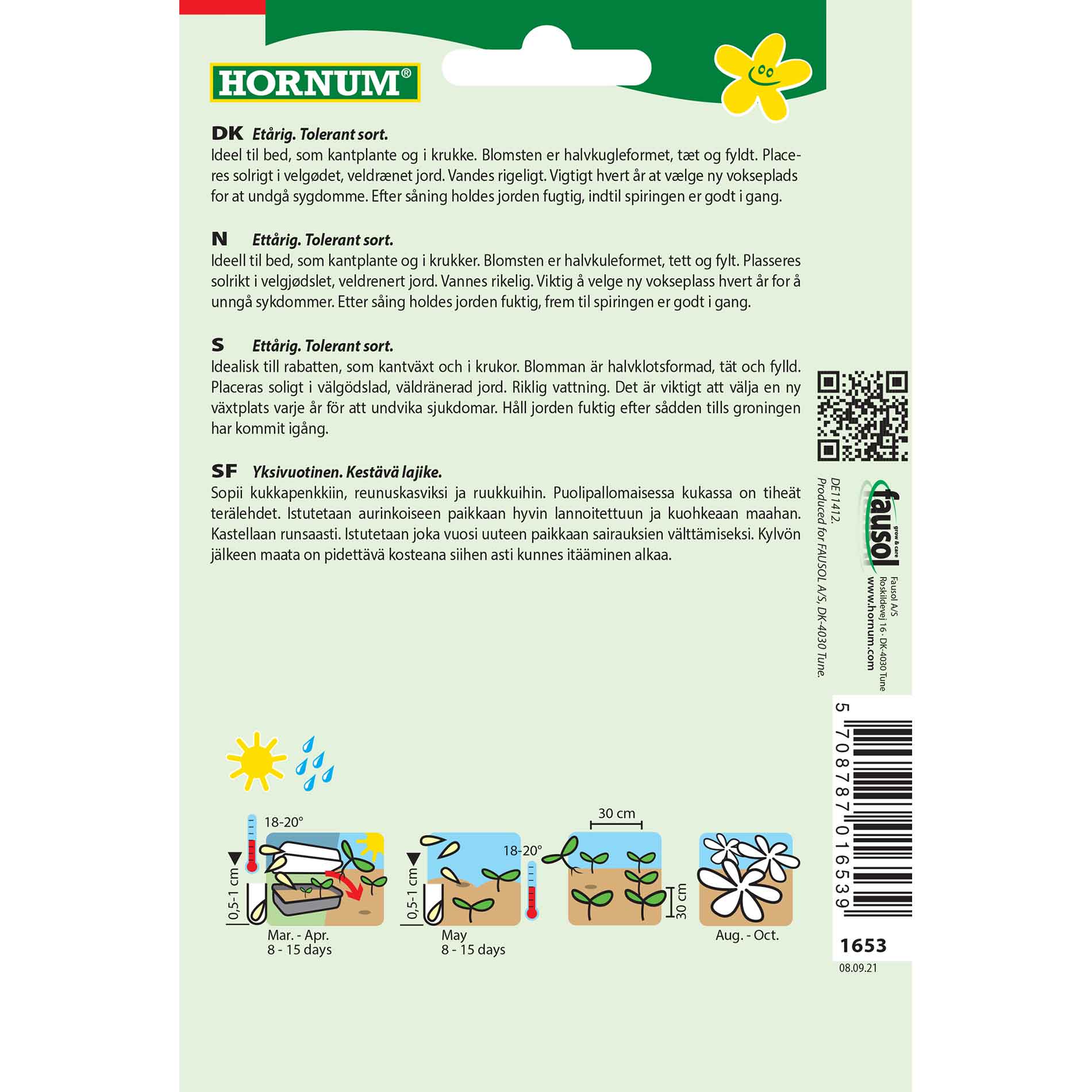 Asterfrön - Pompon - blanda - Pompon