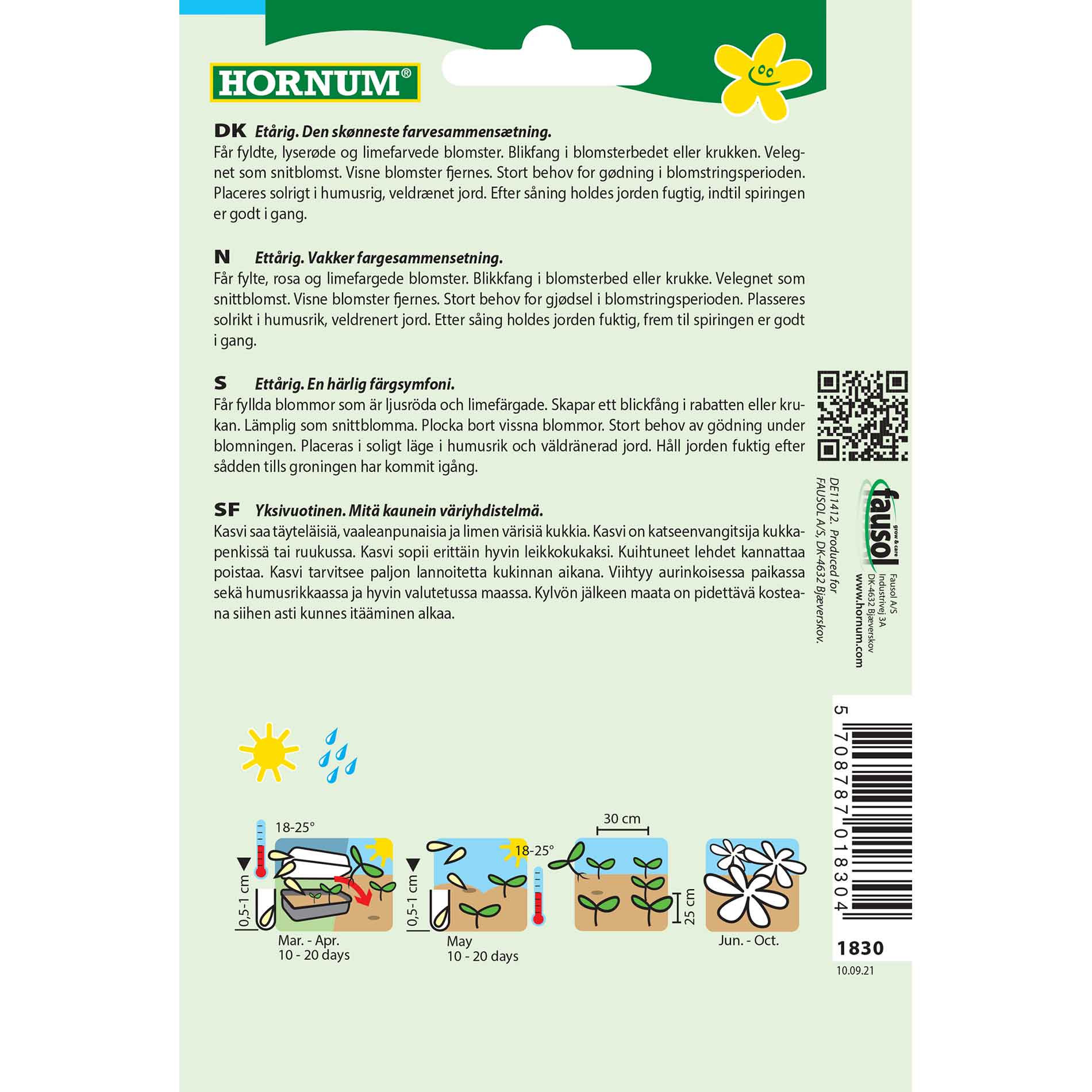 Lady's hat seeds - mix Queeny Red and Lime