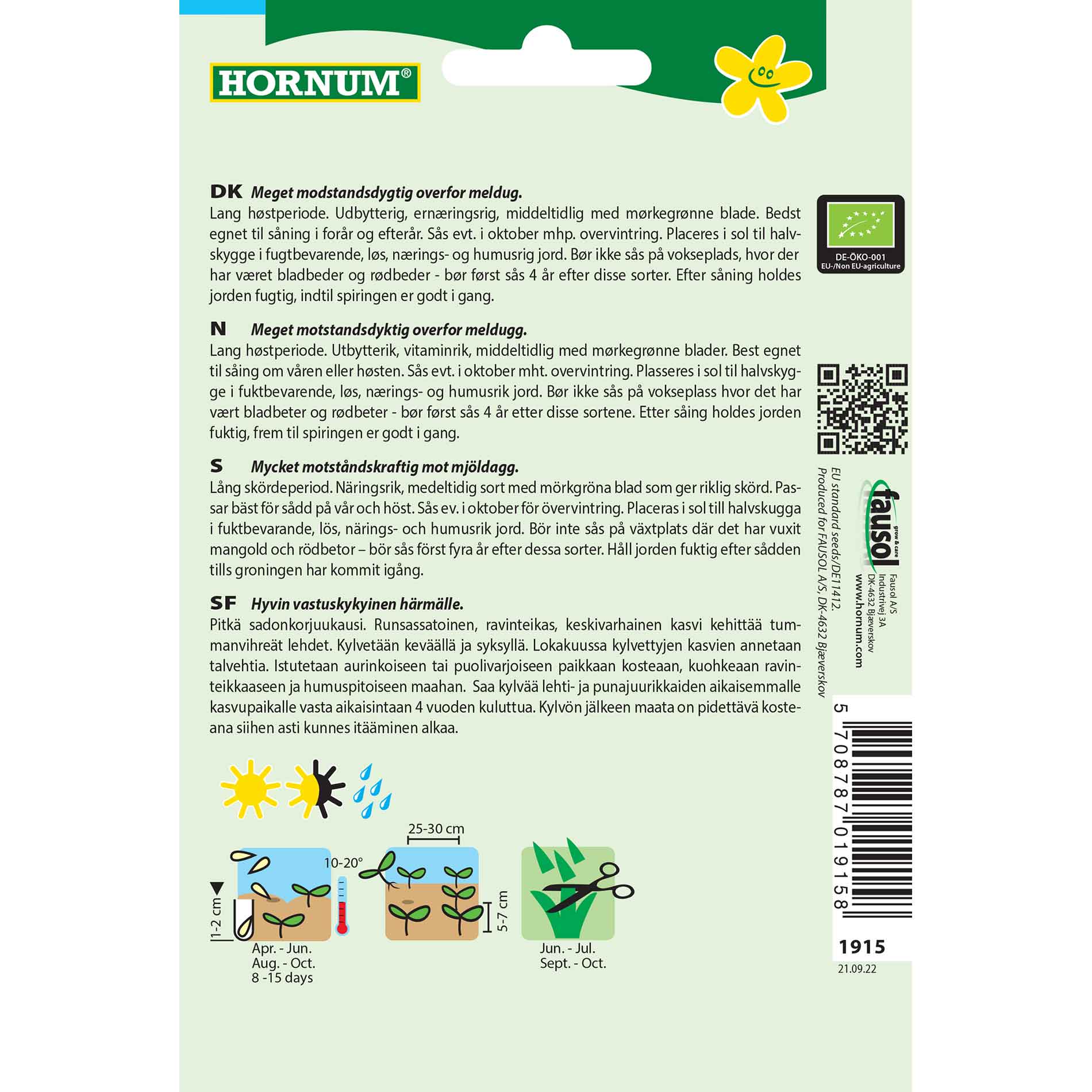 Spinach seeds - Palco F1 - Organic