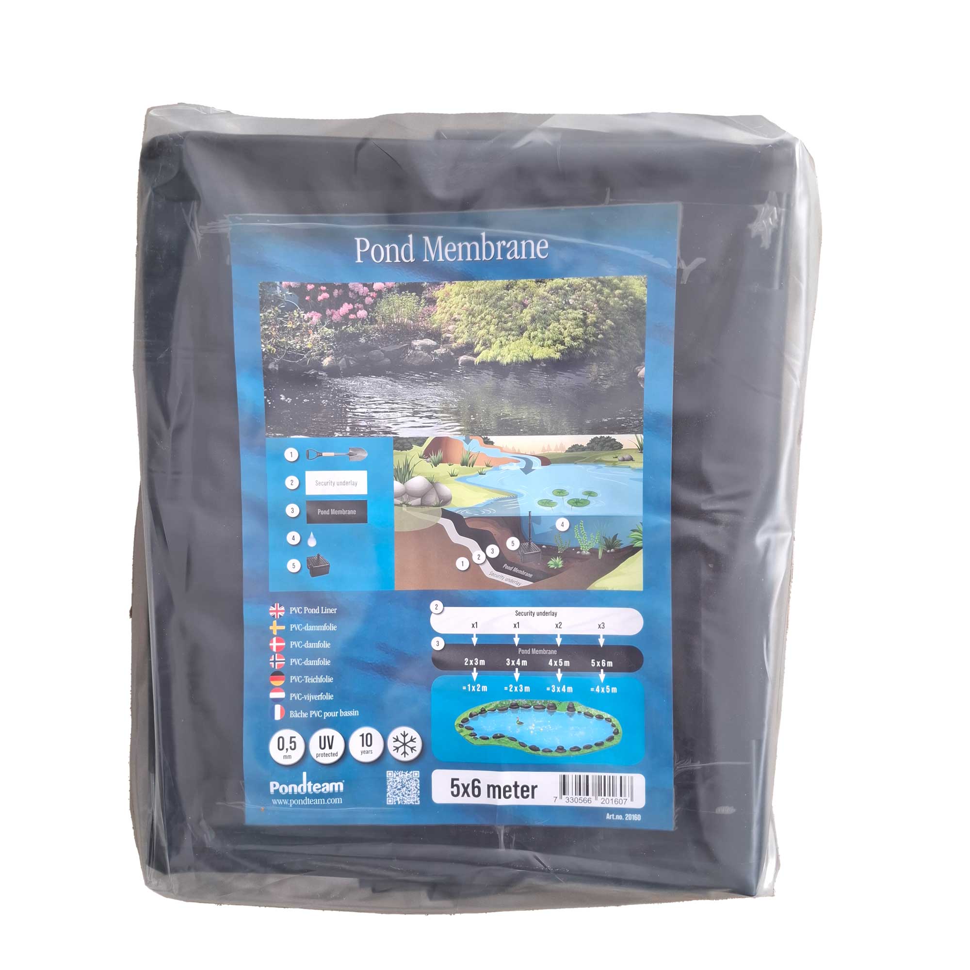 Bassinfolie 5 x 6 m. PVC 0,5 mm.