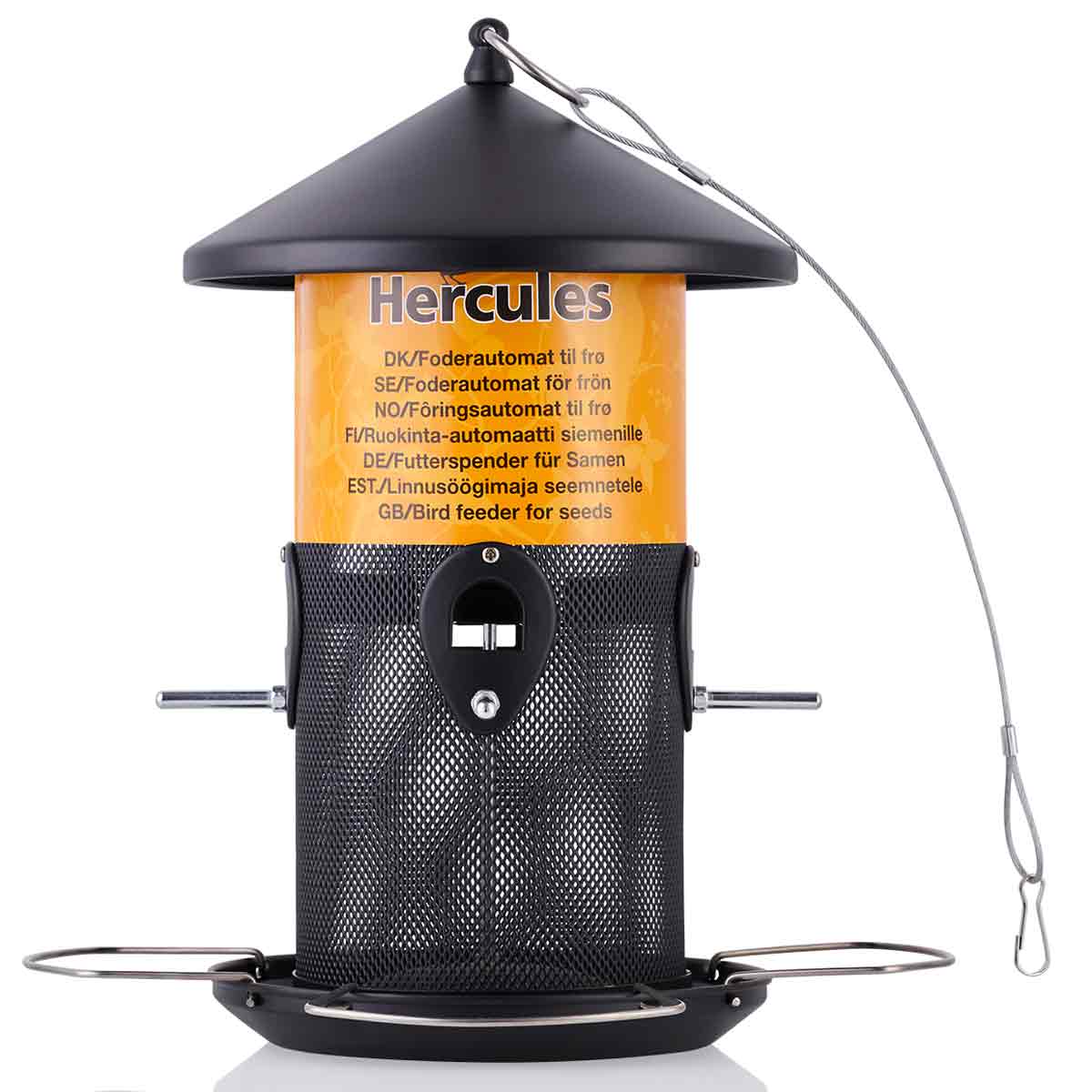 Bird feeder for seeds - Black metal model