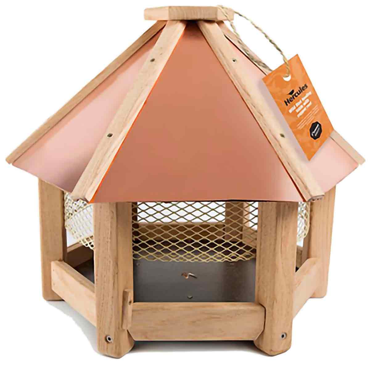 Feeding board with copper roof Oak - Large model