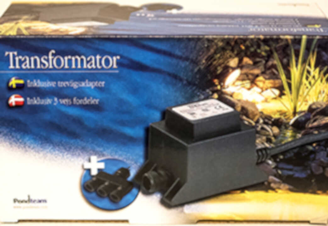 Transformator IP44 36 W inkl. 3-fördelare