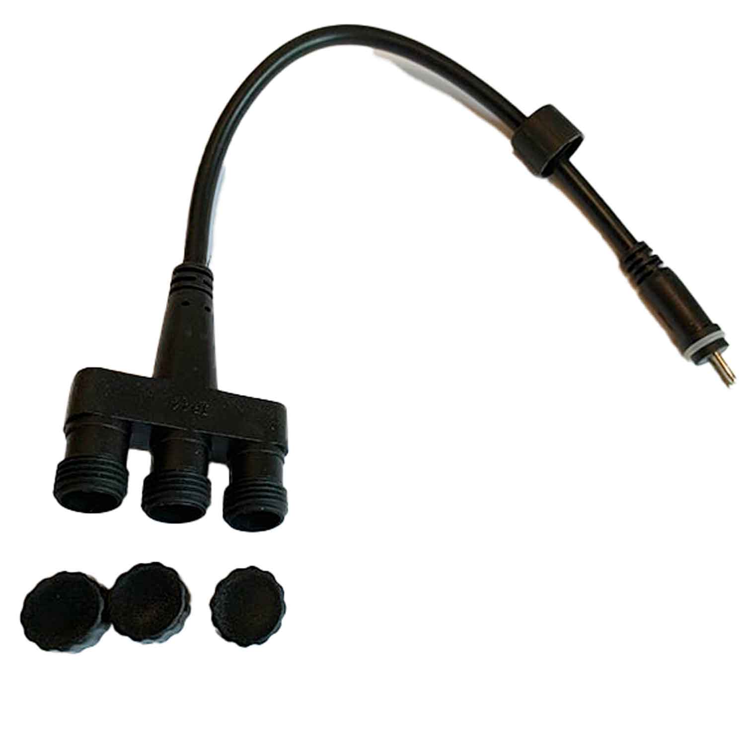 3-way distributor (1 male/3 female) 12 V short cable - New 2021