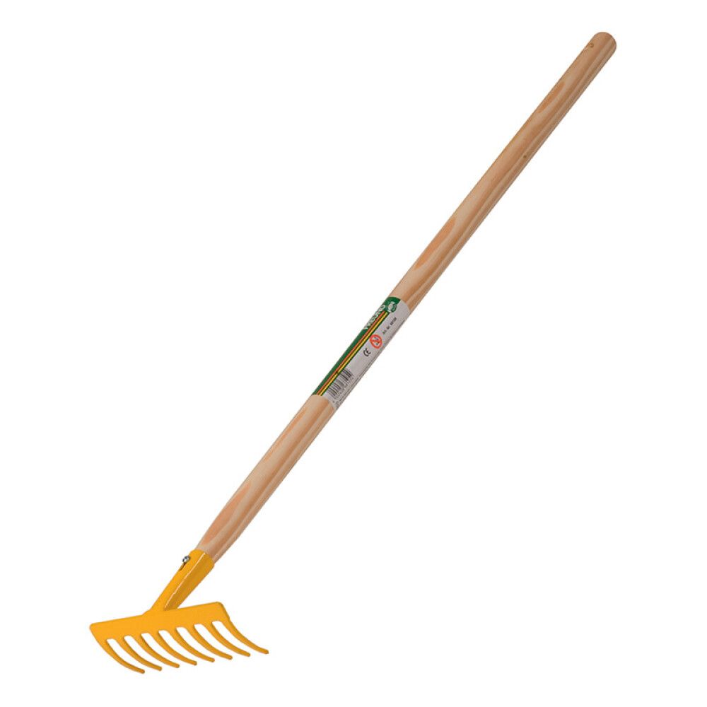 Garden rake 8 tines 17x75 cm yellow