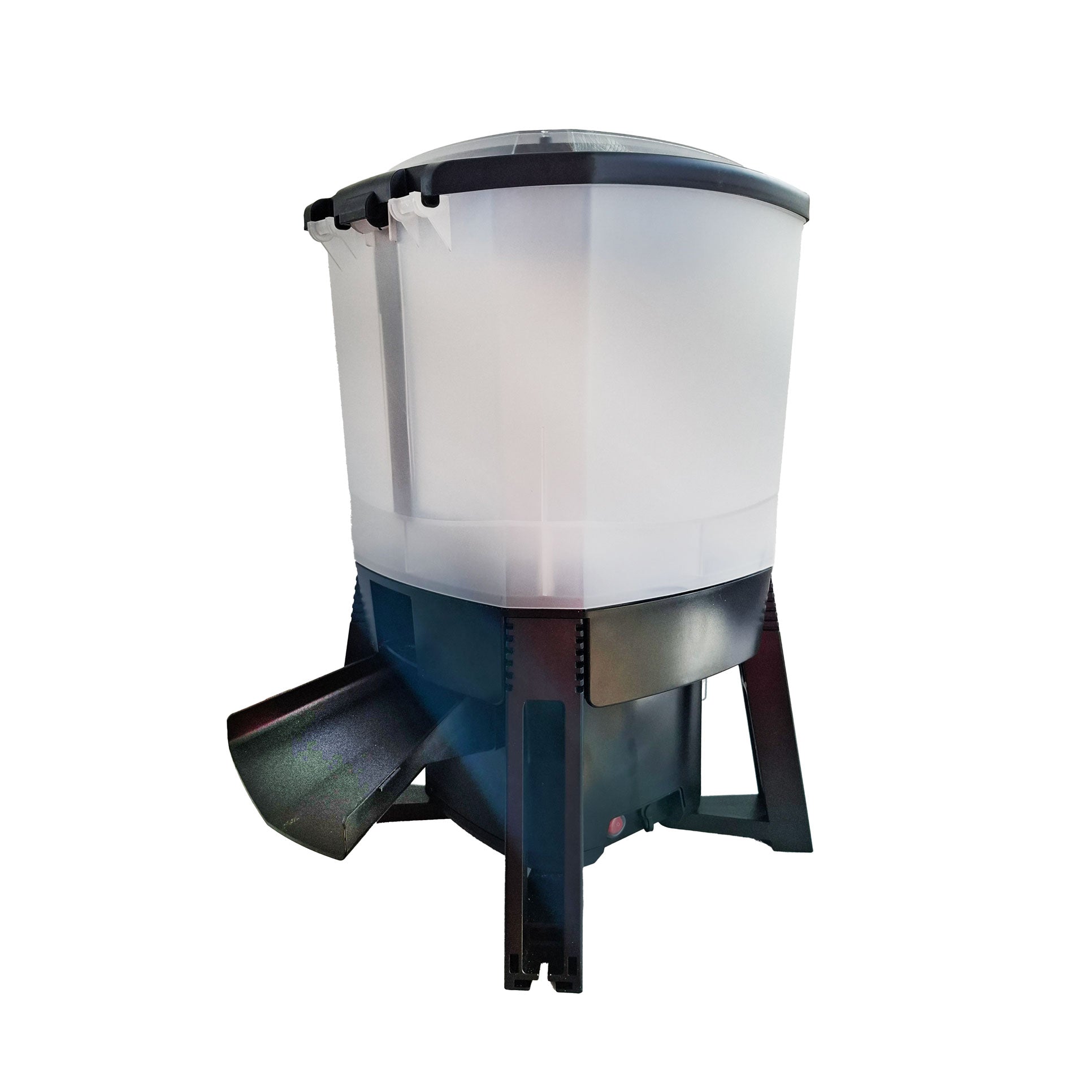 Feeder with solar panel/battery