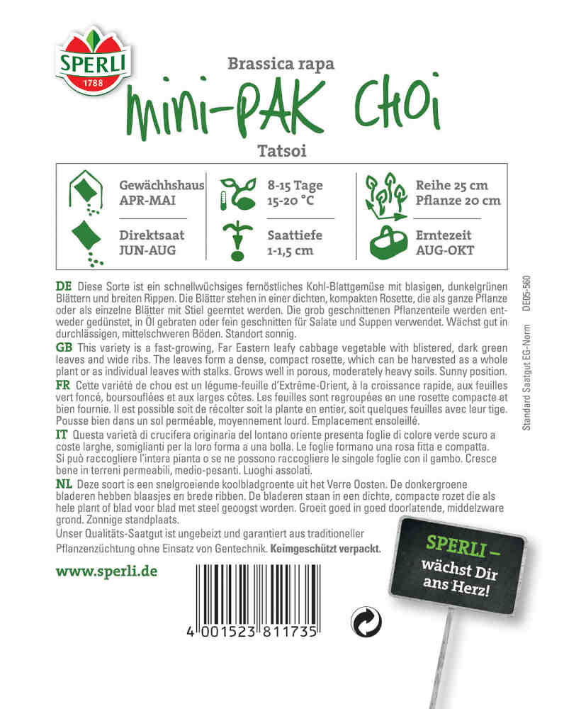 Pak Choi seeds - Tatsoi