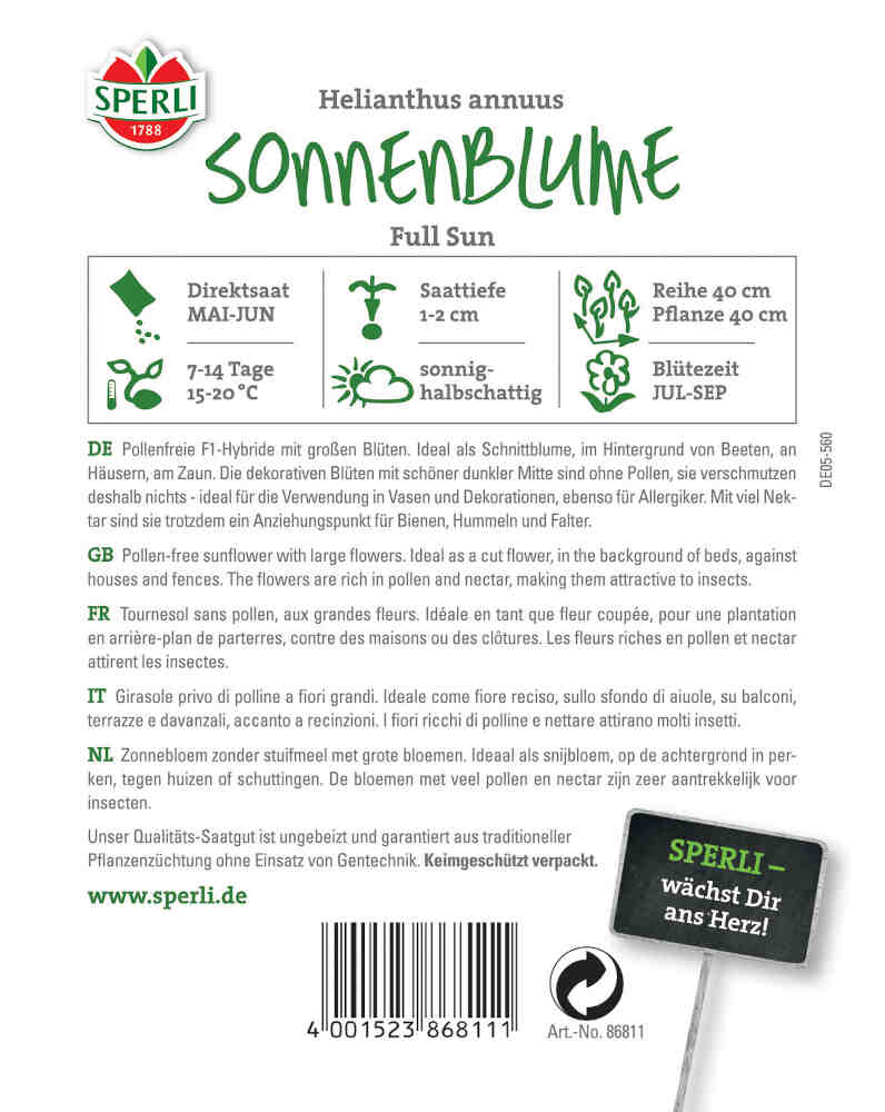 Sunflower - Full Sun, F1