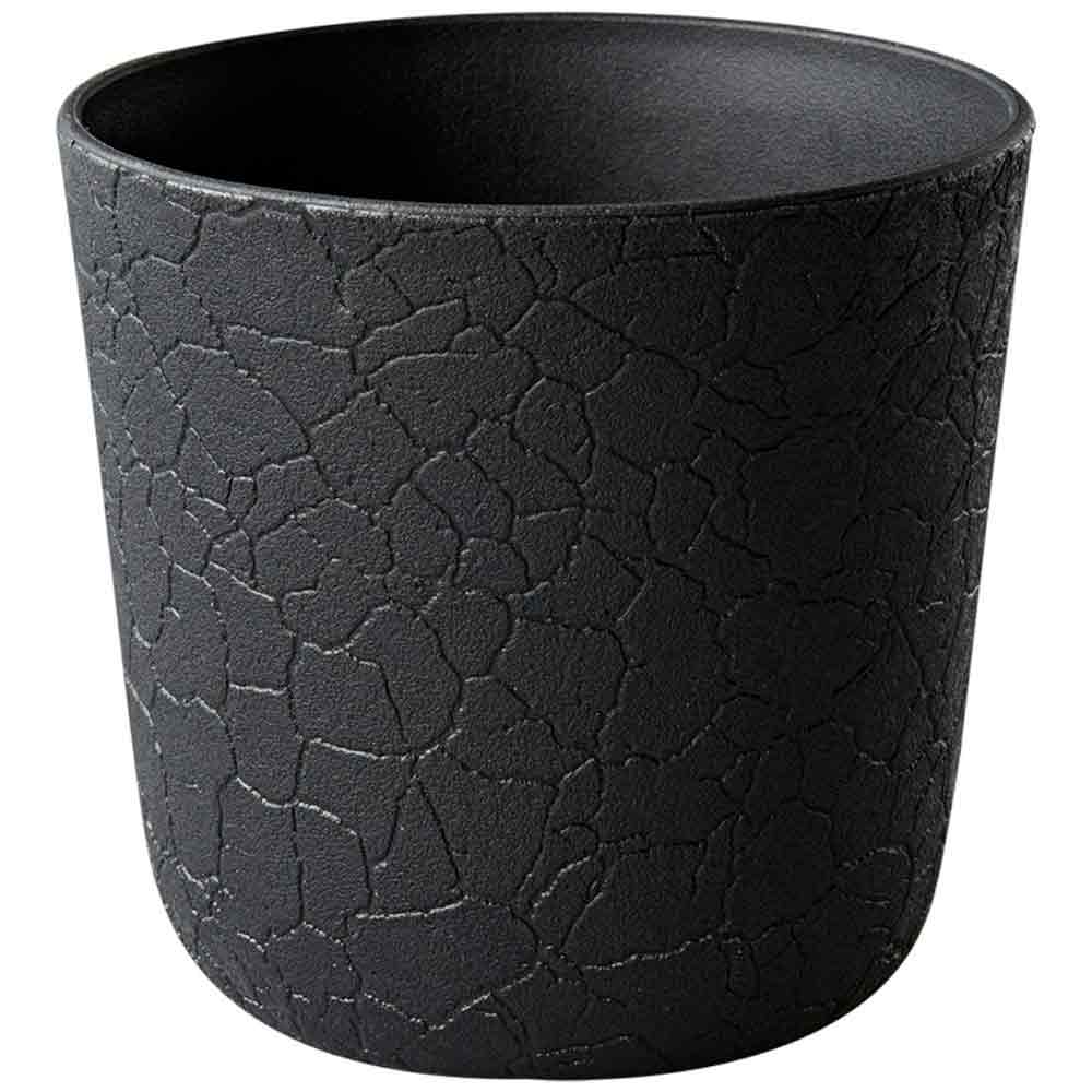GAIA PLANTER CRACKLED POETIC 14 GRAPHITE 13.6 x 13.6 x 13.1
